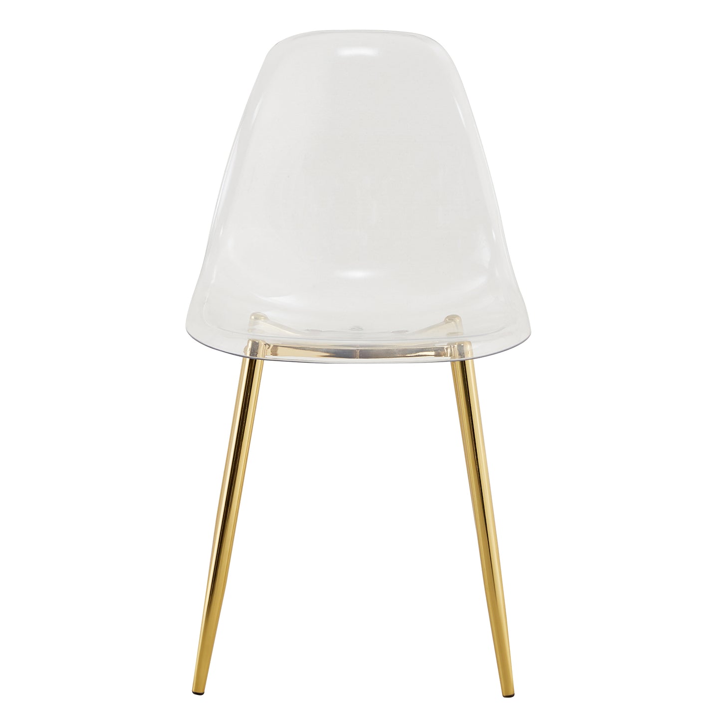 Modern Minimalist Transparent Dining Chair Set with Gold-Plated Metal Legs - Nordic Armless Crystal Makeup Stools 6-Piece TW-1200