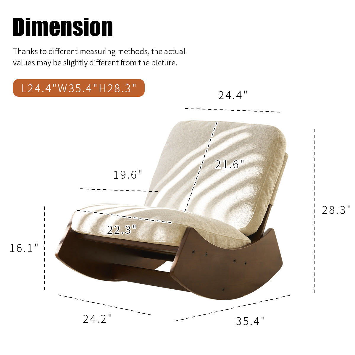 Elegant Upholstered Glider Rocking Chair with Solid Wood Frame for Living Room Nursery and Bedroom Relaxation