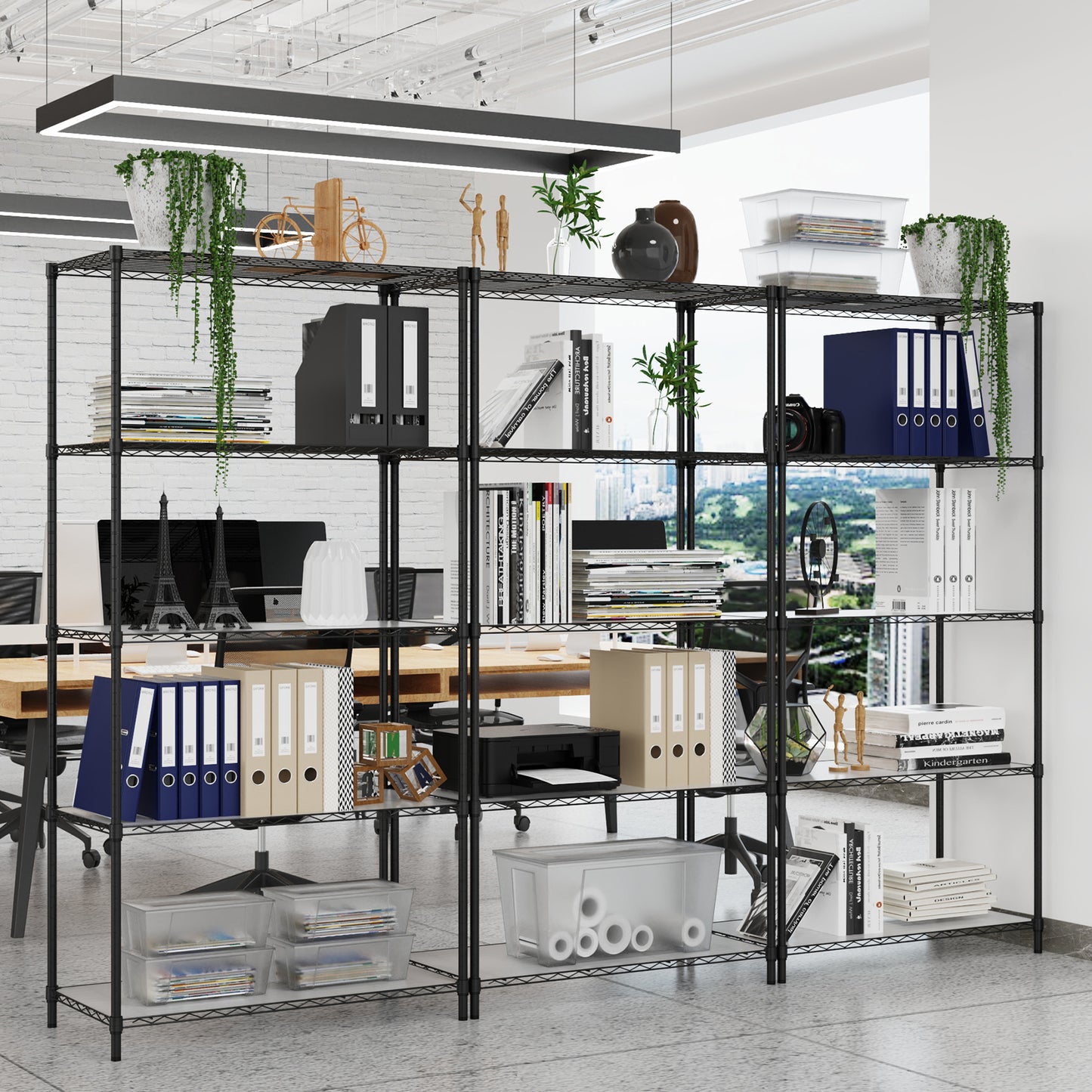 5 Tier Heavy Duty Wire Shelving Unit 72 Inch Height Adjustable Storage Rack for Kitchen Garage Office Organization