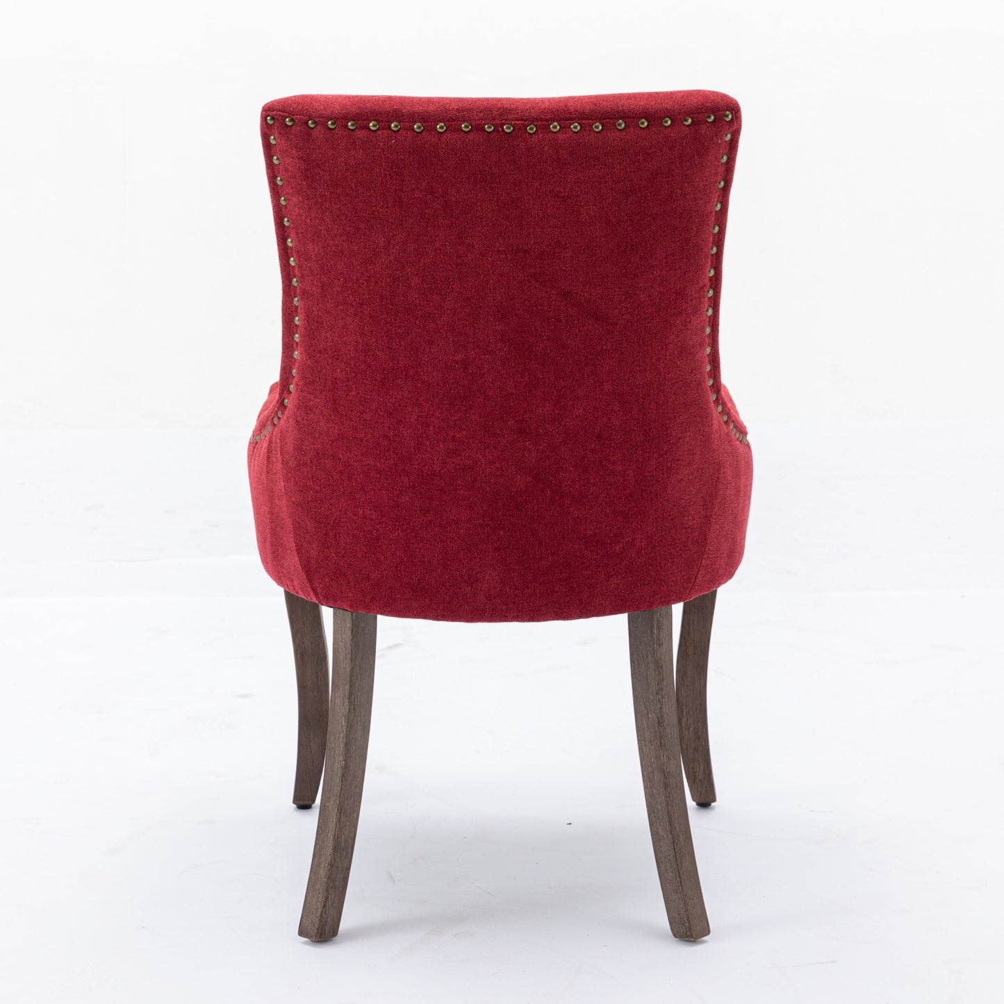 Ultra Side Dining Chair,Thickened fabric chairs with neutrally toned solid wood legs,Bronze nail head,Set of 2,Wine Red,Burgundy,SW1807WR