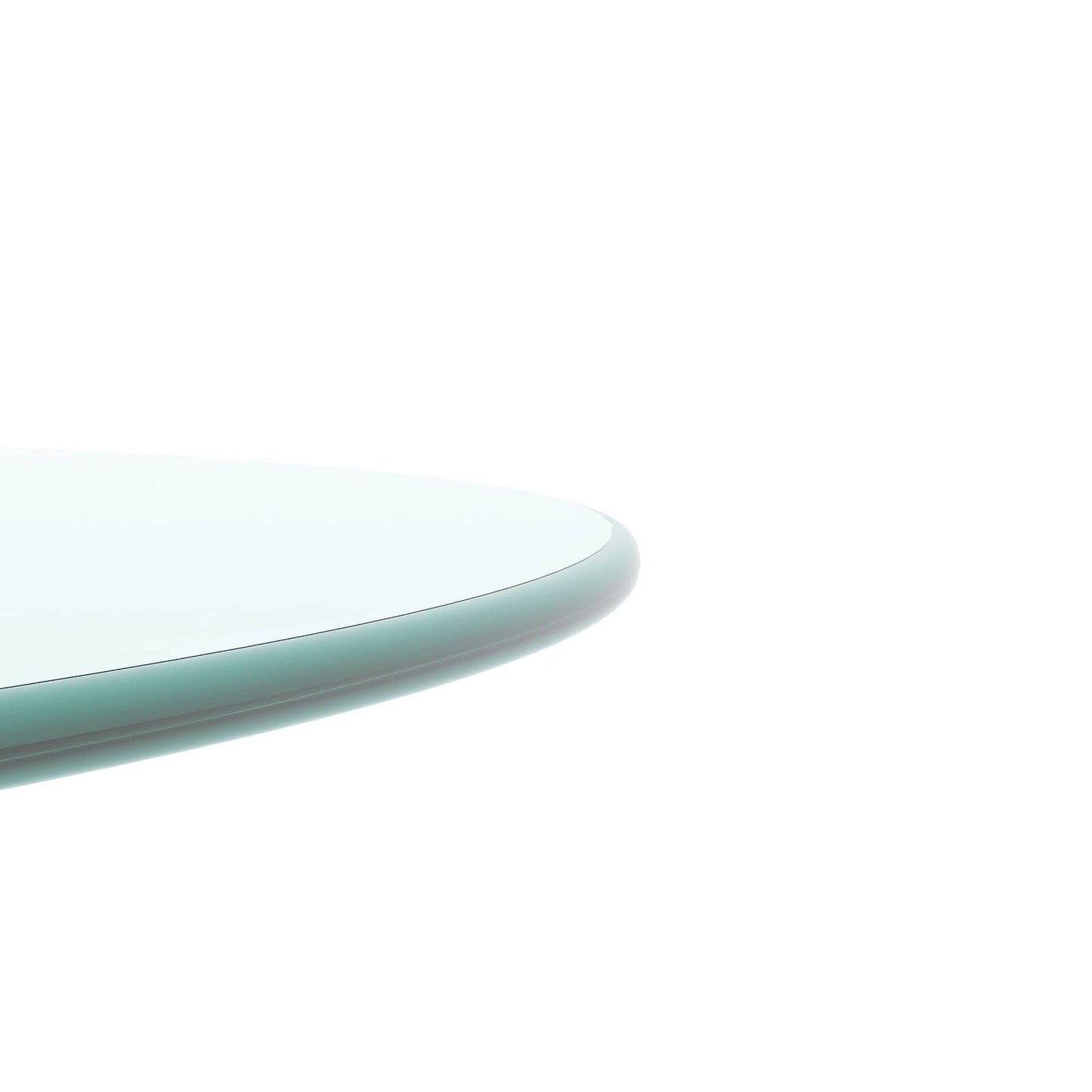 24" Inch Round Tempered Glass Table Top Clear Glass 1/4" Inch Thick Round
