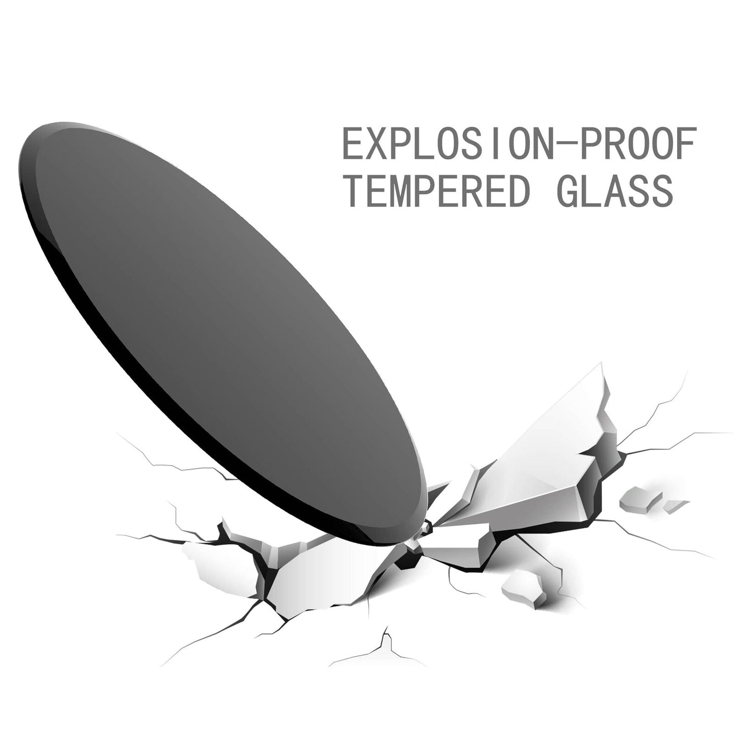 32" Round Tempered Glass Table Top Black 1/2" Thick Beveled Polished Edge