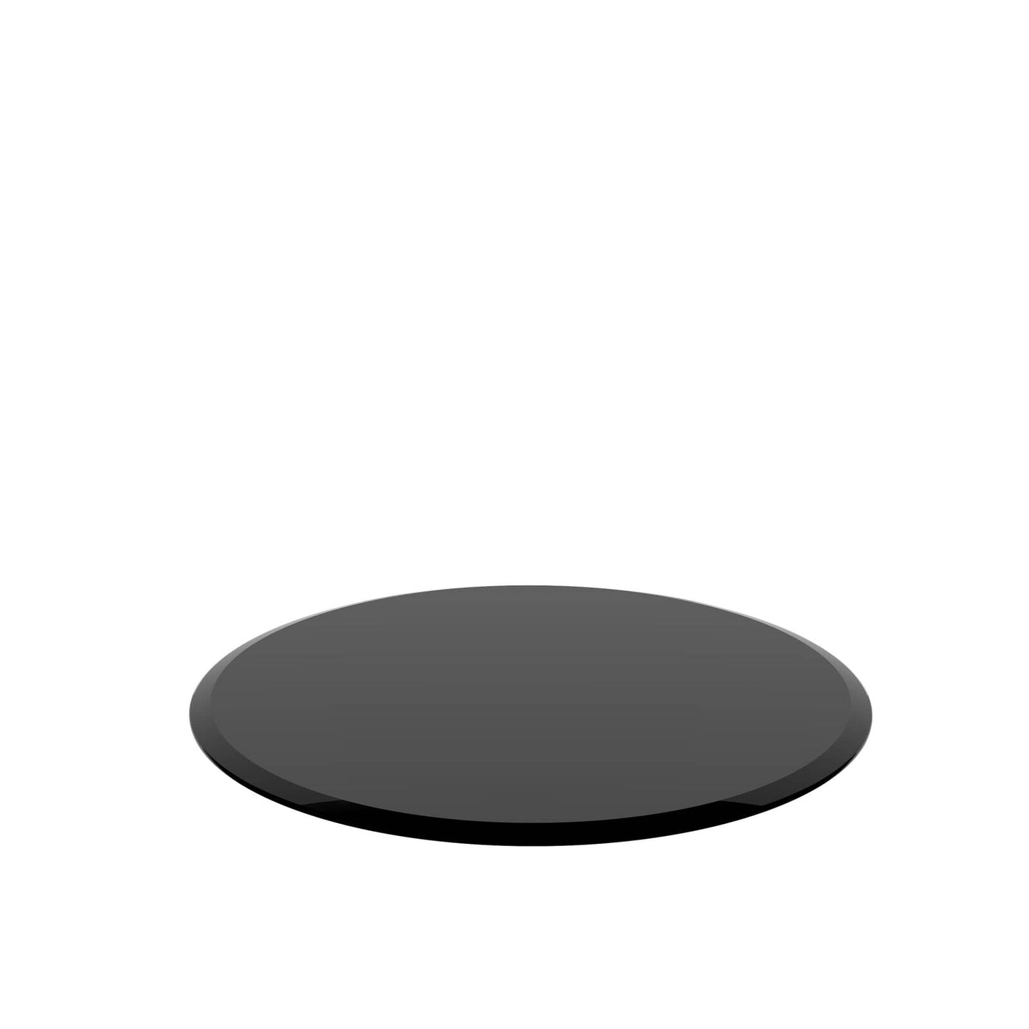 32" Round Tempered Glass Table Top Black 1/2" Thick Beveled Polished Edge