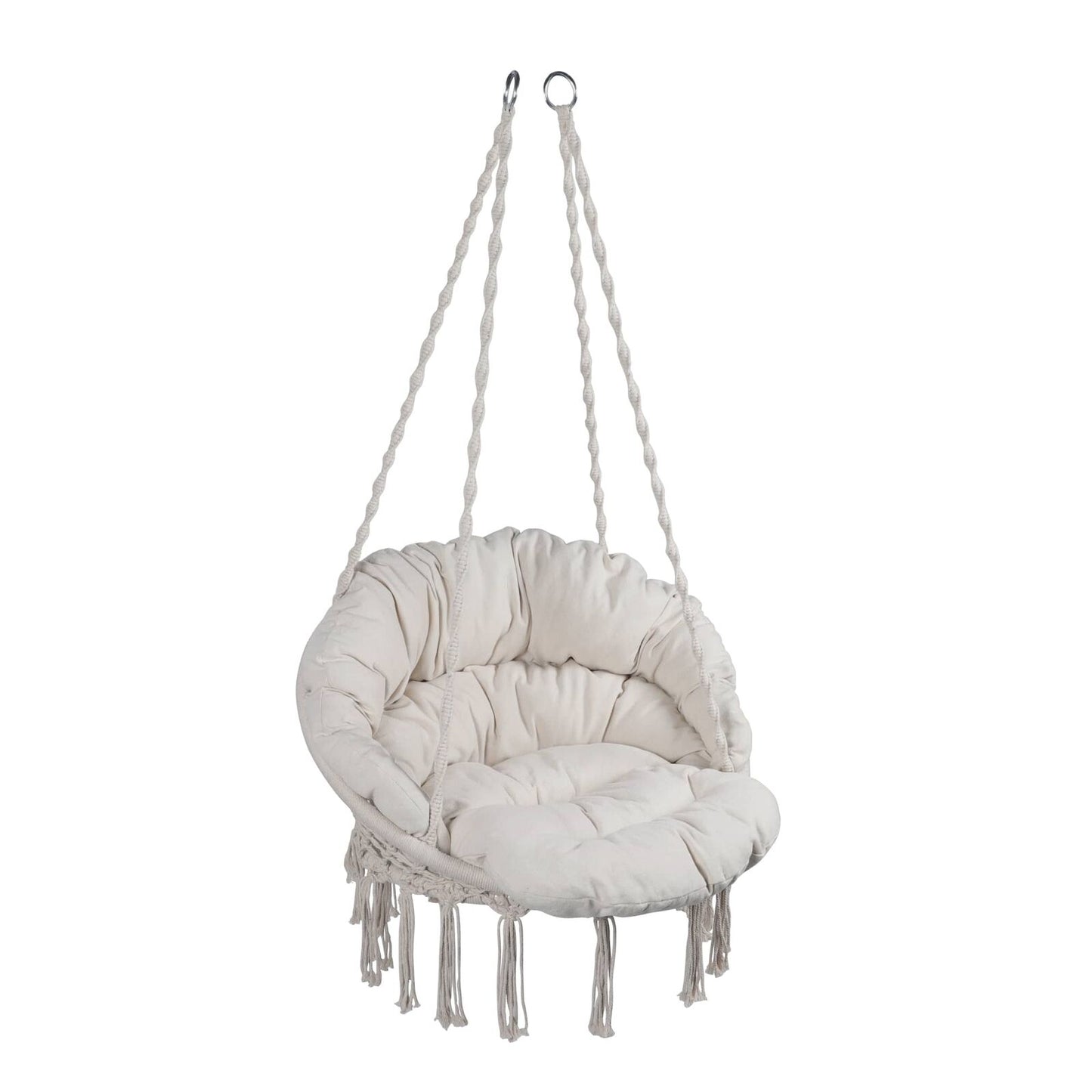 Hammock Chair Macrame Swing 330 lbs Capacity Cotton Rope