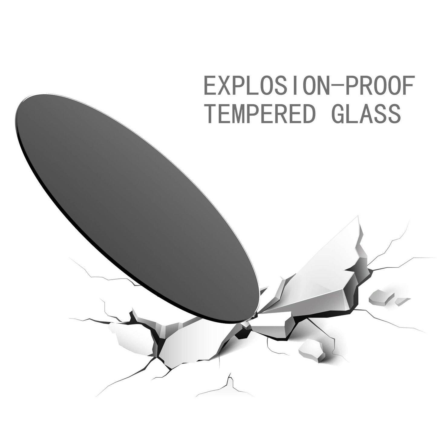 36 Inch Round Tempered Glass Table Top Black Glass 1/4" Thick Round
