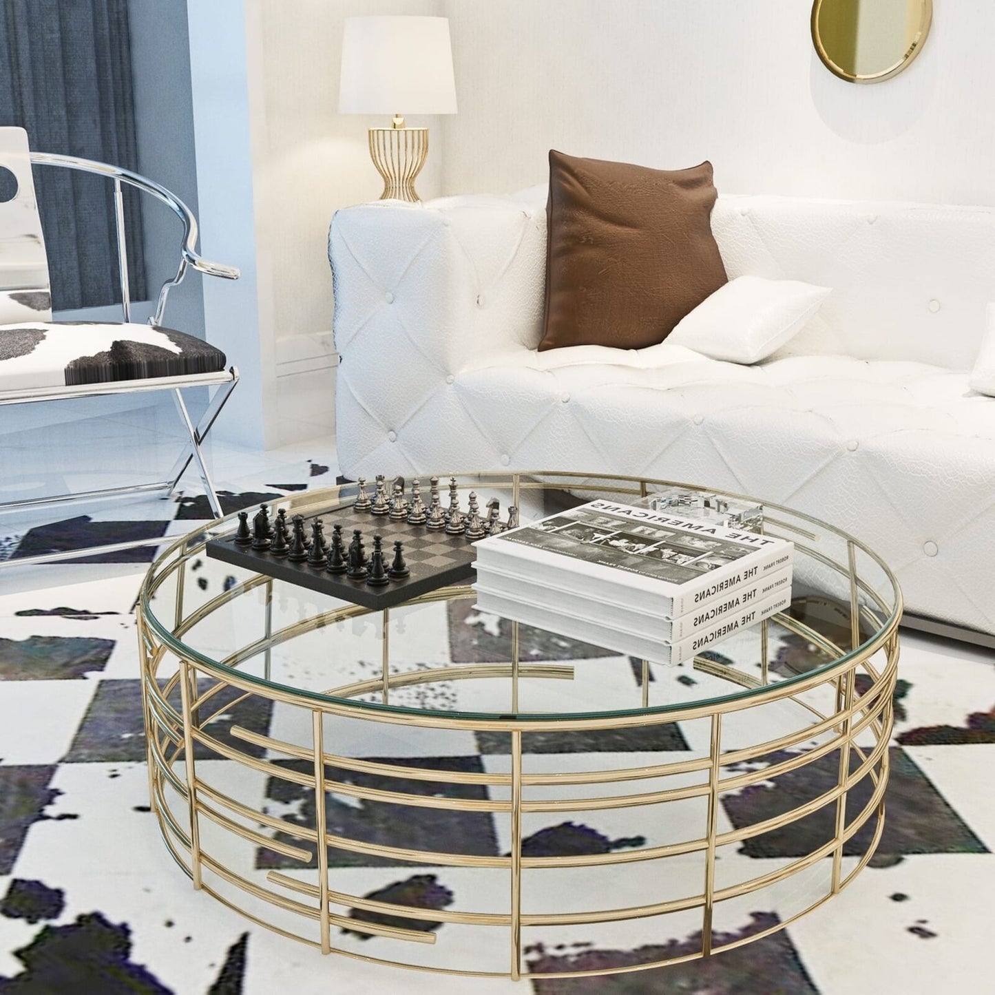 36 Inch Round Tempered Glass Table Top Clear 1/4 Inch Thick Polished Edge