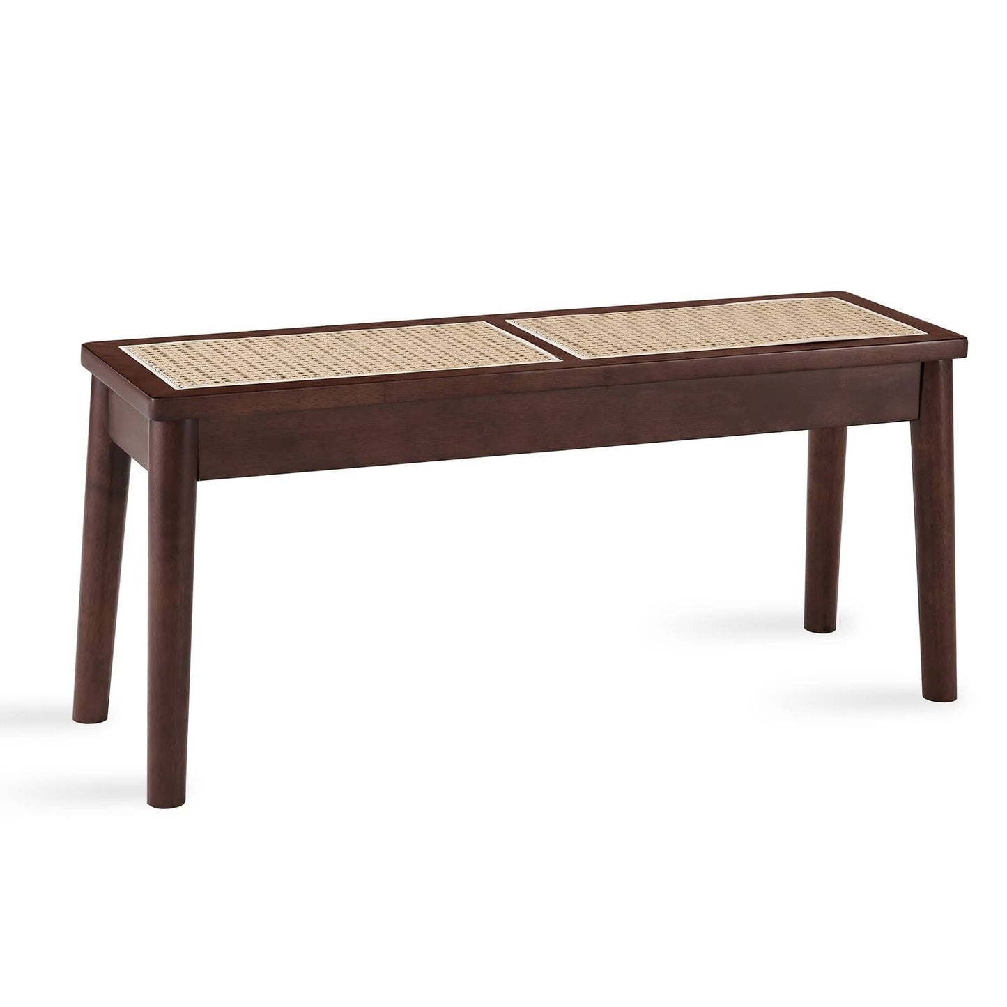 Hand Woven Cane Seat Bench - 40" Solid Wood Bench for Dining, Entryway