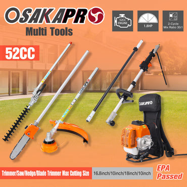 52CC 2-Cycle Backpack Trimming w/ Gas Pole Saw Hedge Grass Trimmer Brush Cutter