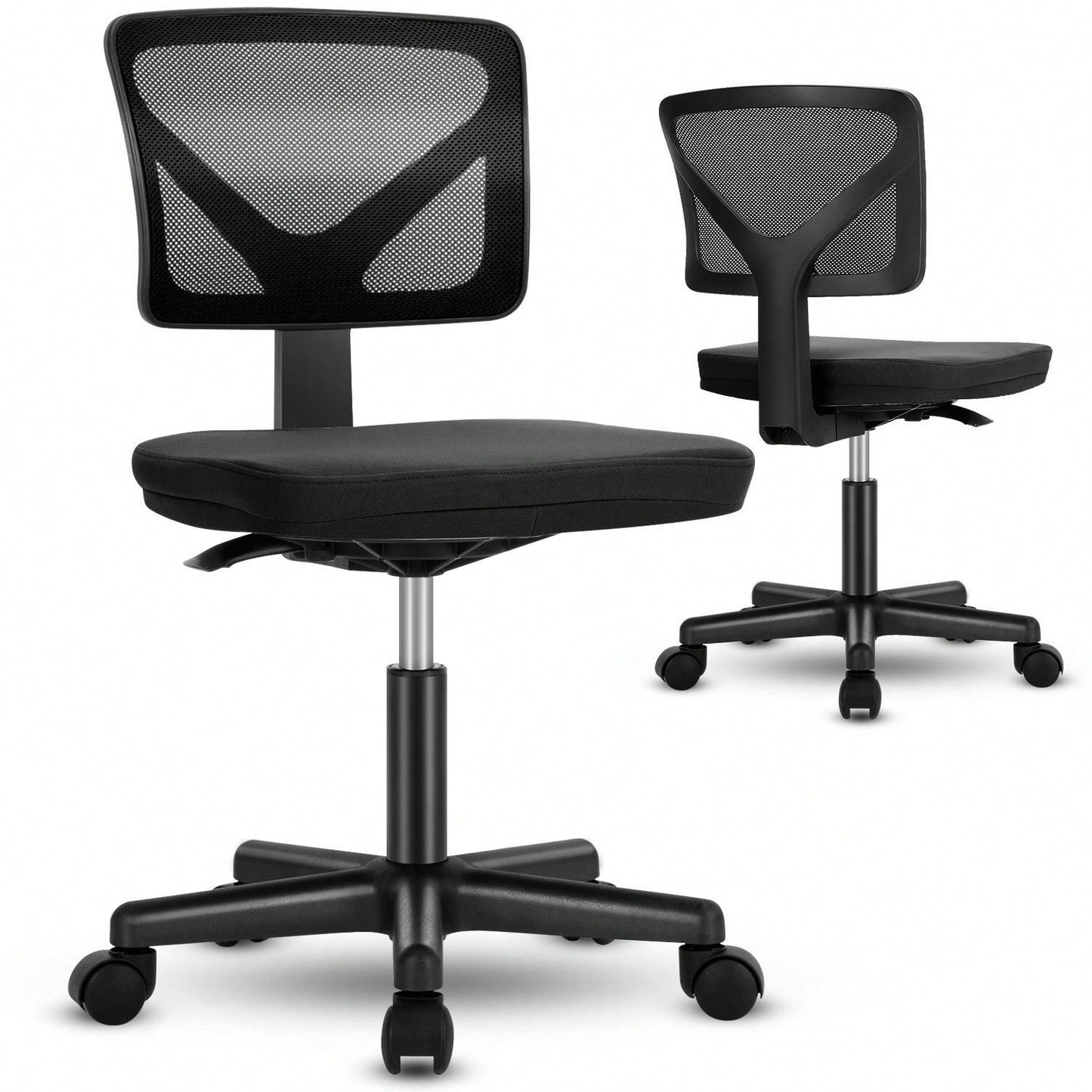 Of Armless Desk Chair With Lumbar Support