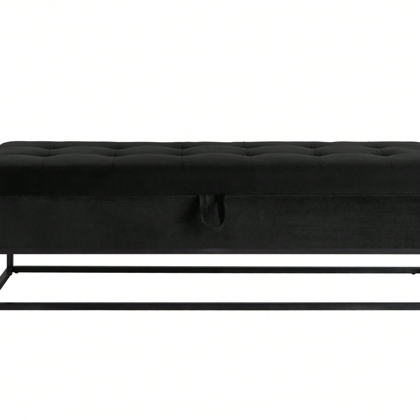 58.6" Bed Bench Metal Base With Storage Pink Velvet