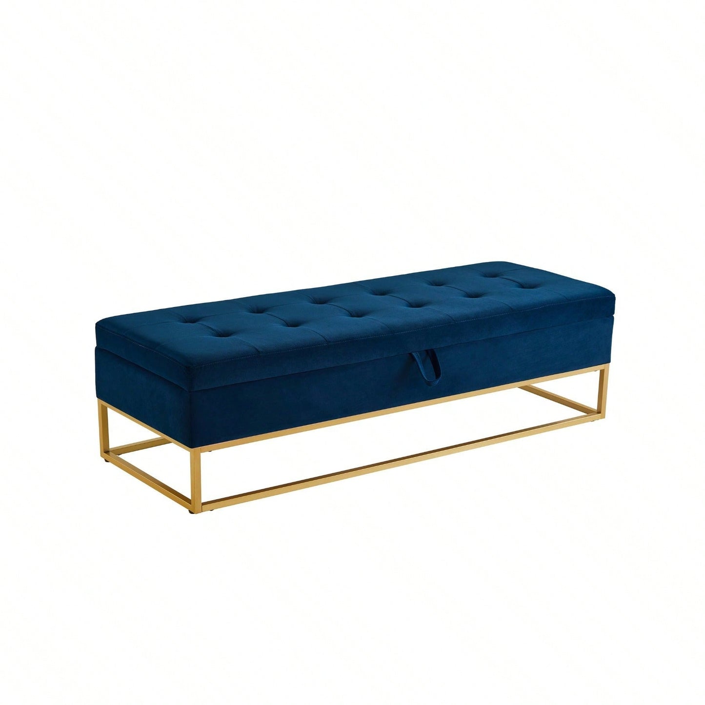 58.6" Bed Bench Metal Base With Storage Pink Velvet