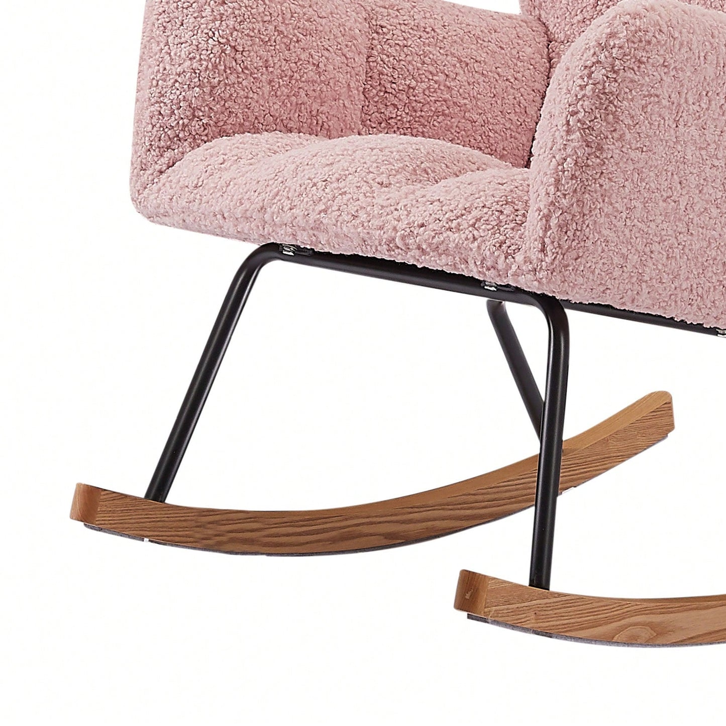 Nursery Rocking Chair, Leisure Sofa Glider Chair, Comfy Upholstered Lounge Chair With High Backrest, For Nursing Baby, Reading, Napping