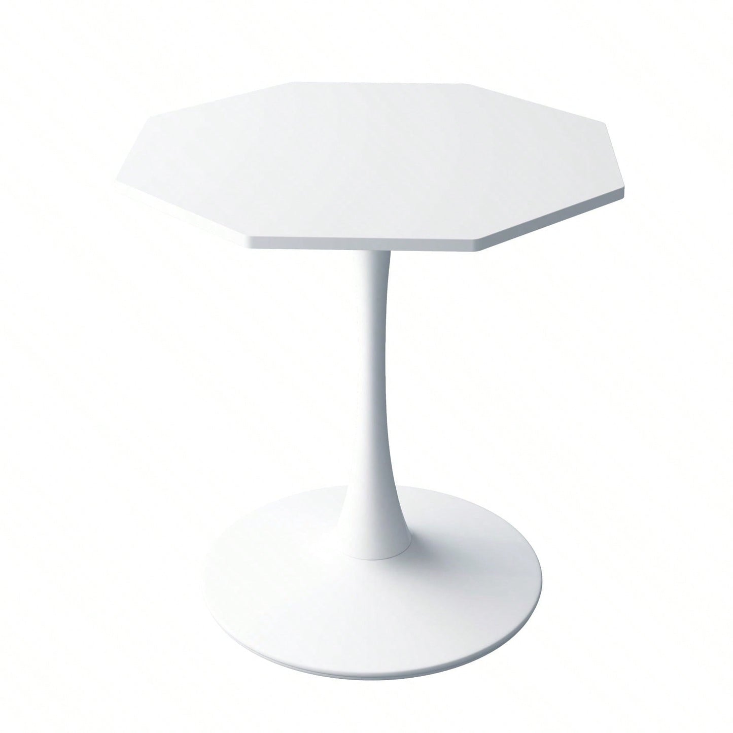 Modern Octagonal Coffee Table With Printed Black Marble Table Top,Metal Base, For Dining Room, Kitchen, Living Room