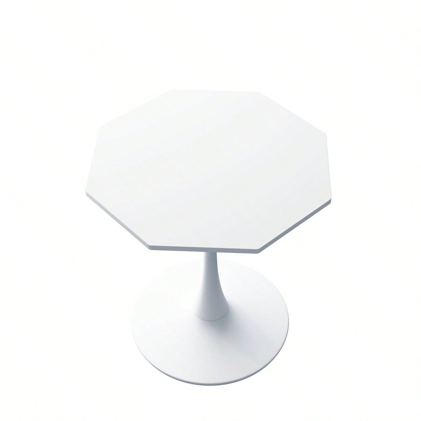 Modern Octagonal Coffee Table With Printed Black Marble Table Top,Metal Base, For Dining Room, Kitchen, Living Room