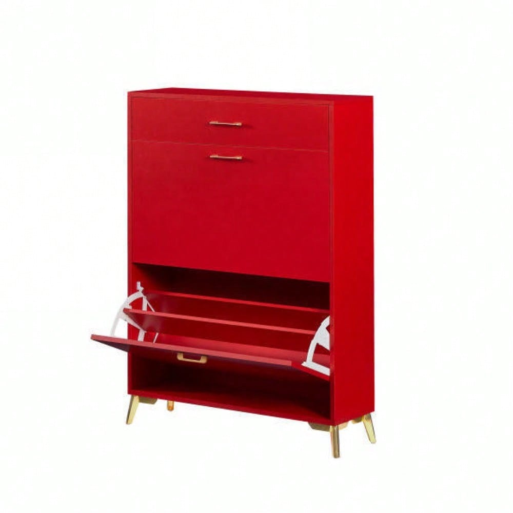 Ample Storage Space Shoe Cabinet with Flip-Top Drawers for Entryway Living Room and Bedroom