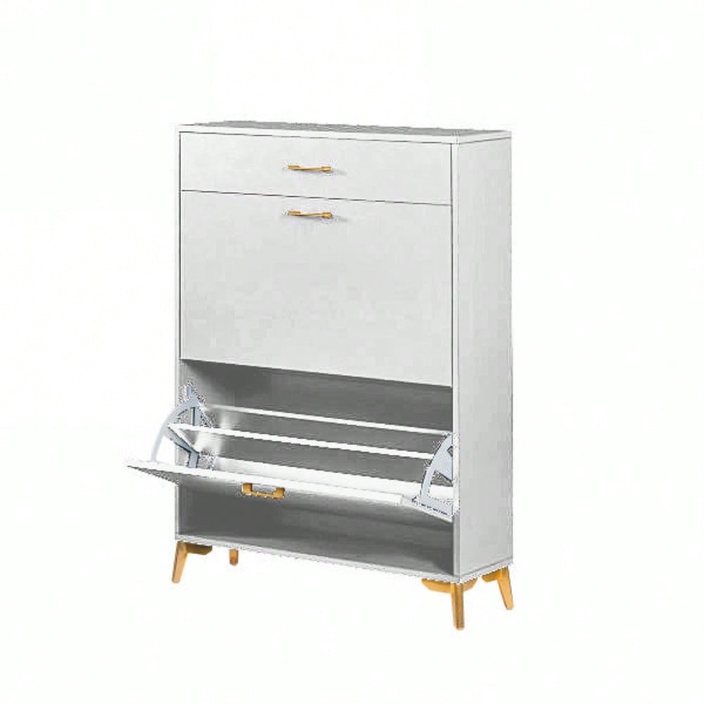 Ample Storage Space Shoe Cabinet with Flip-Top Drawers for Entryway Living Room and Bedroom