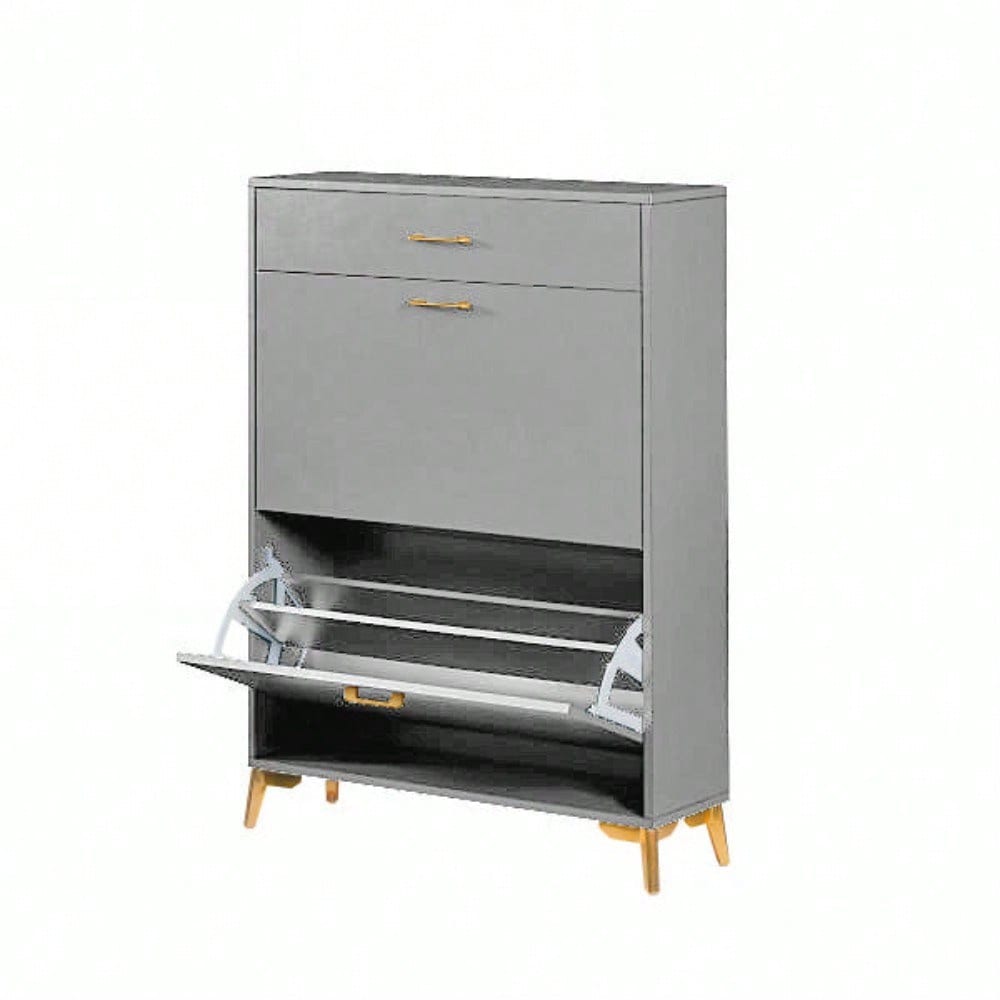 Ample Storage Space Shoe Cabinet with Flip-Top Drawers for Entryway Living Room and Bedroom