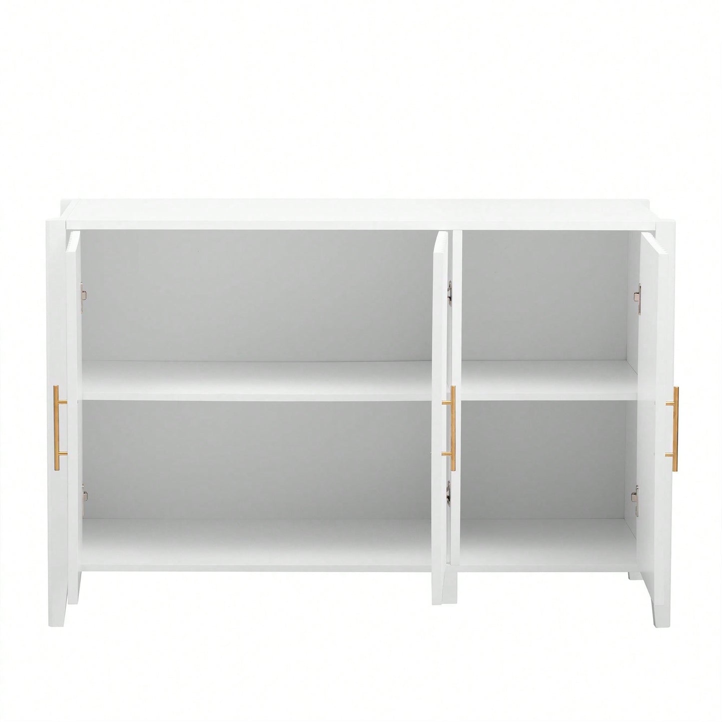 Three-Door Storage Cabinet With Metal Handles, Suitable For Corridors, Entrances, Living Rooms, And Bedrooms