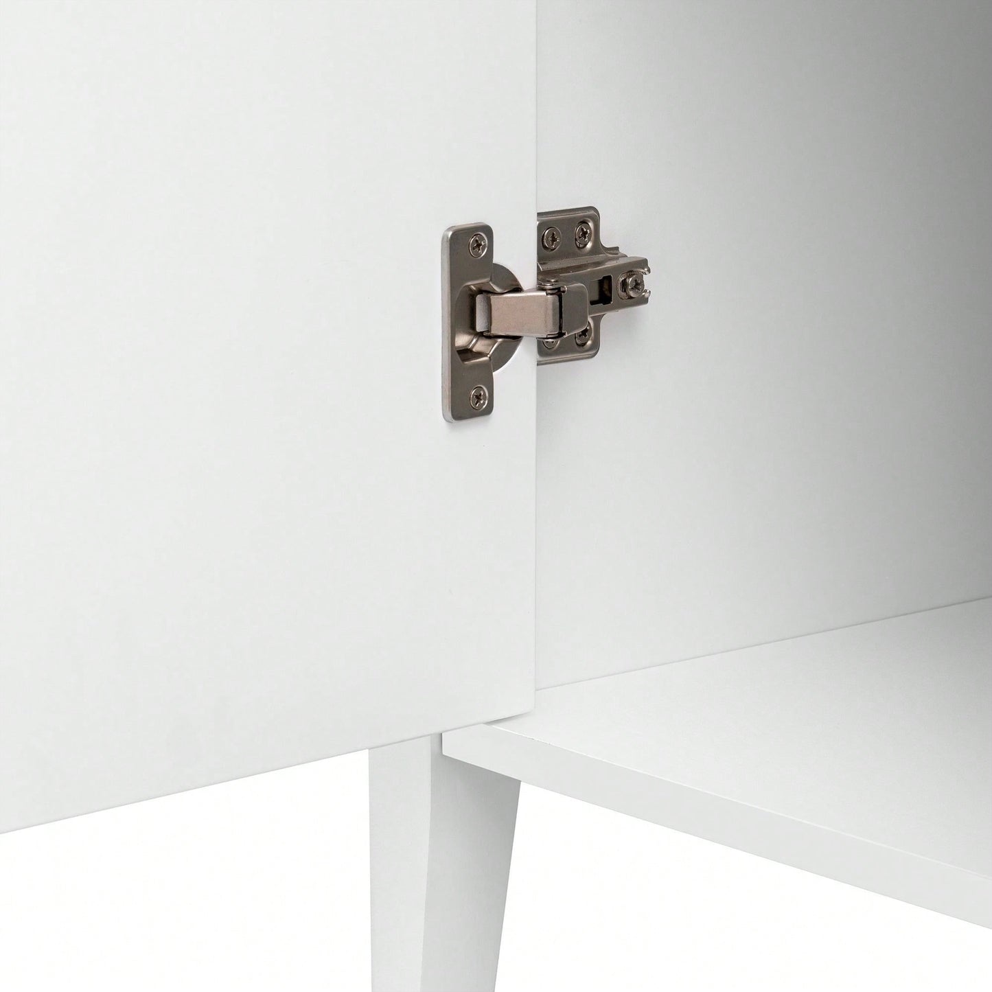 Three-Door Storage Cabinet With Metal Handles, Suitable For Corridors, Entrances, Living Rooms, And Bedrooms