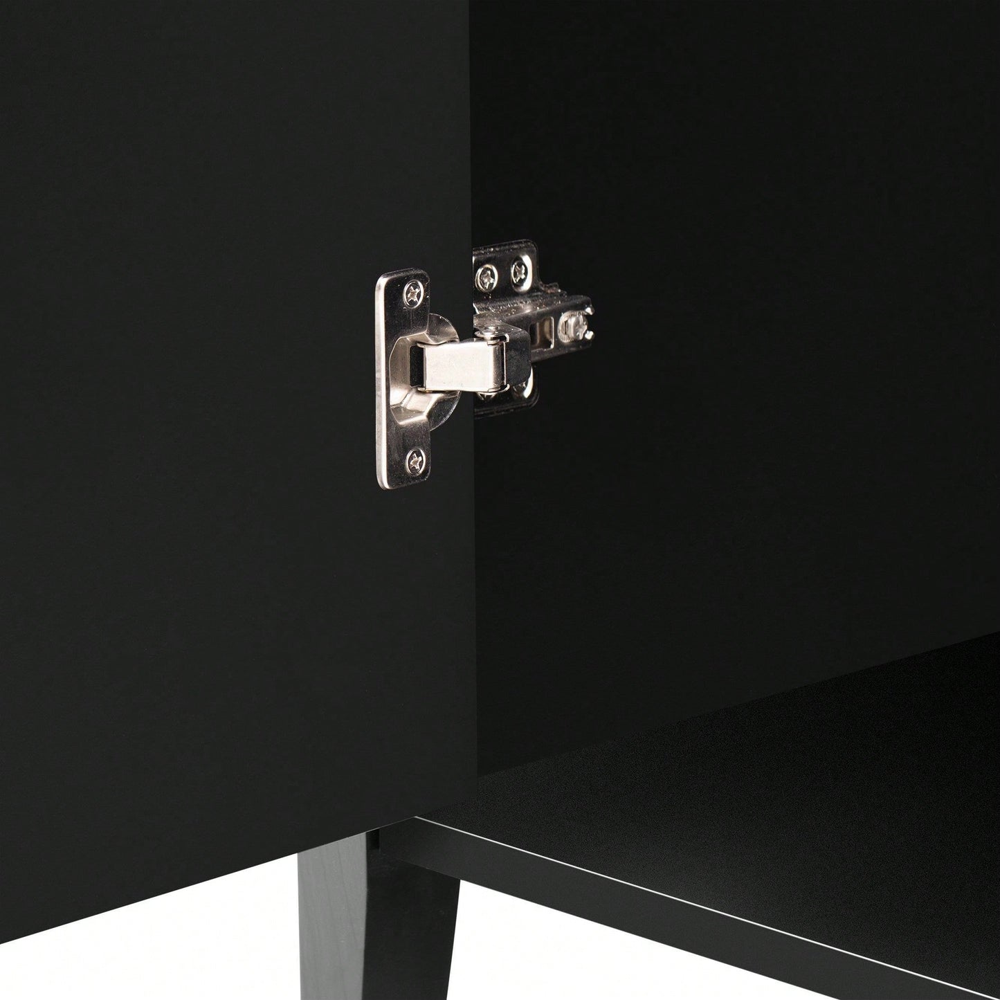 Three-Door Storage Cabinet With Metal Handles, Suitable For Corridors, Entrances, Living Rooms, And Bedrooms