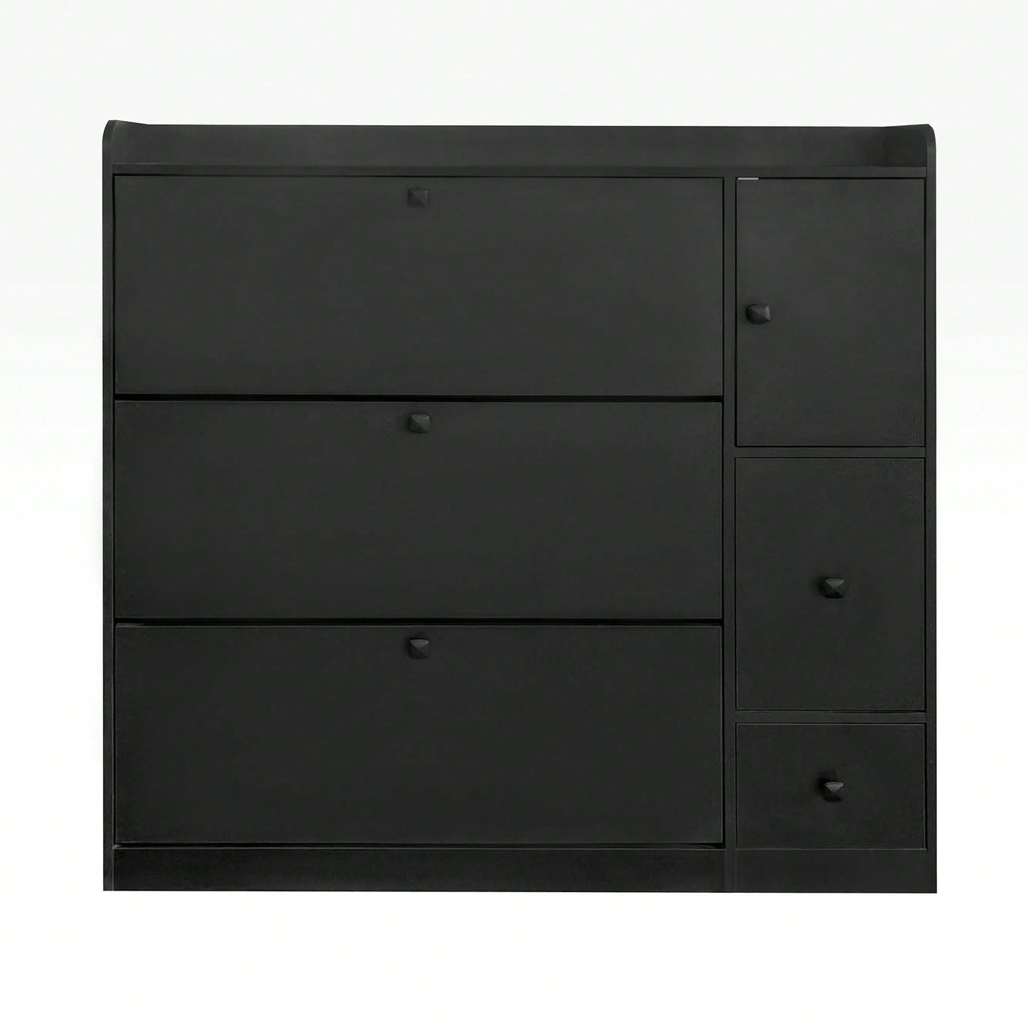 Versatile Shoe Cabinet with 3 Flip Drawers and Pull-Down Seat for Entryway Storage and Organization