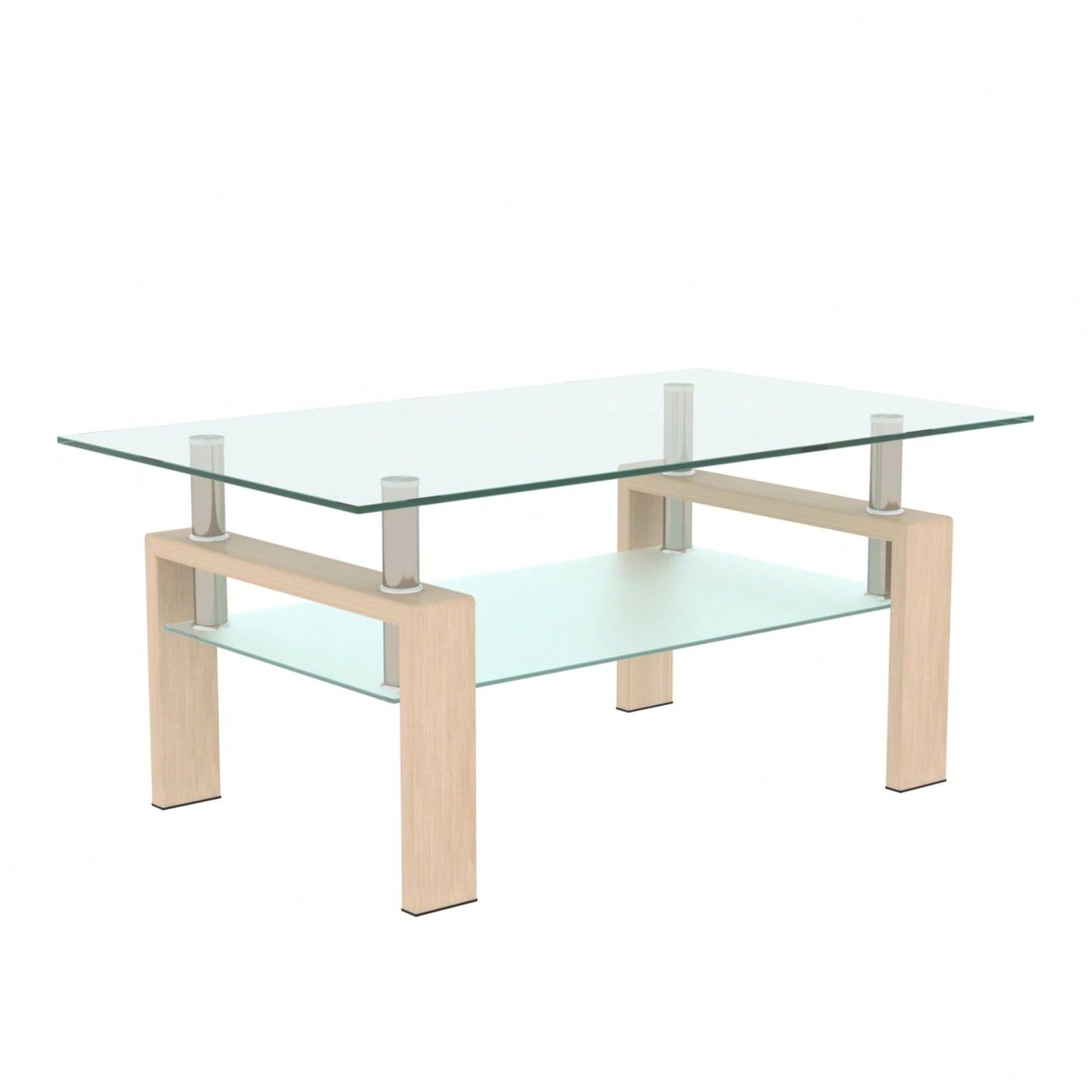 Rectangle Glass Coffee Table, Clear Coffee Table Modern Side Center Tables For Living Room Living Room Furniture