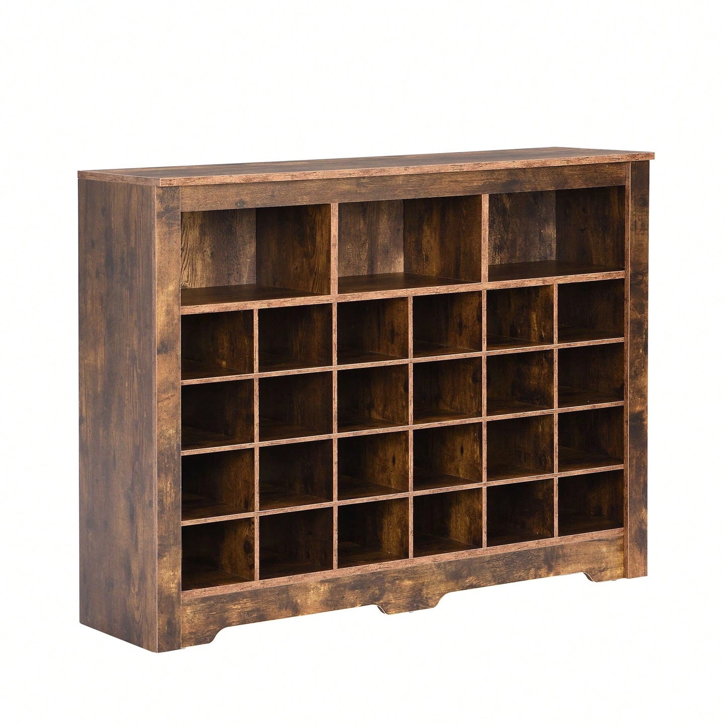 24 Shoe Cubby Console, Modern Shoe Cabinet With Curved Base, Versatile Sideboard For Hallway, Bedroom, Living Room