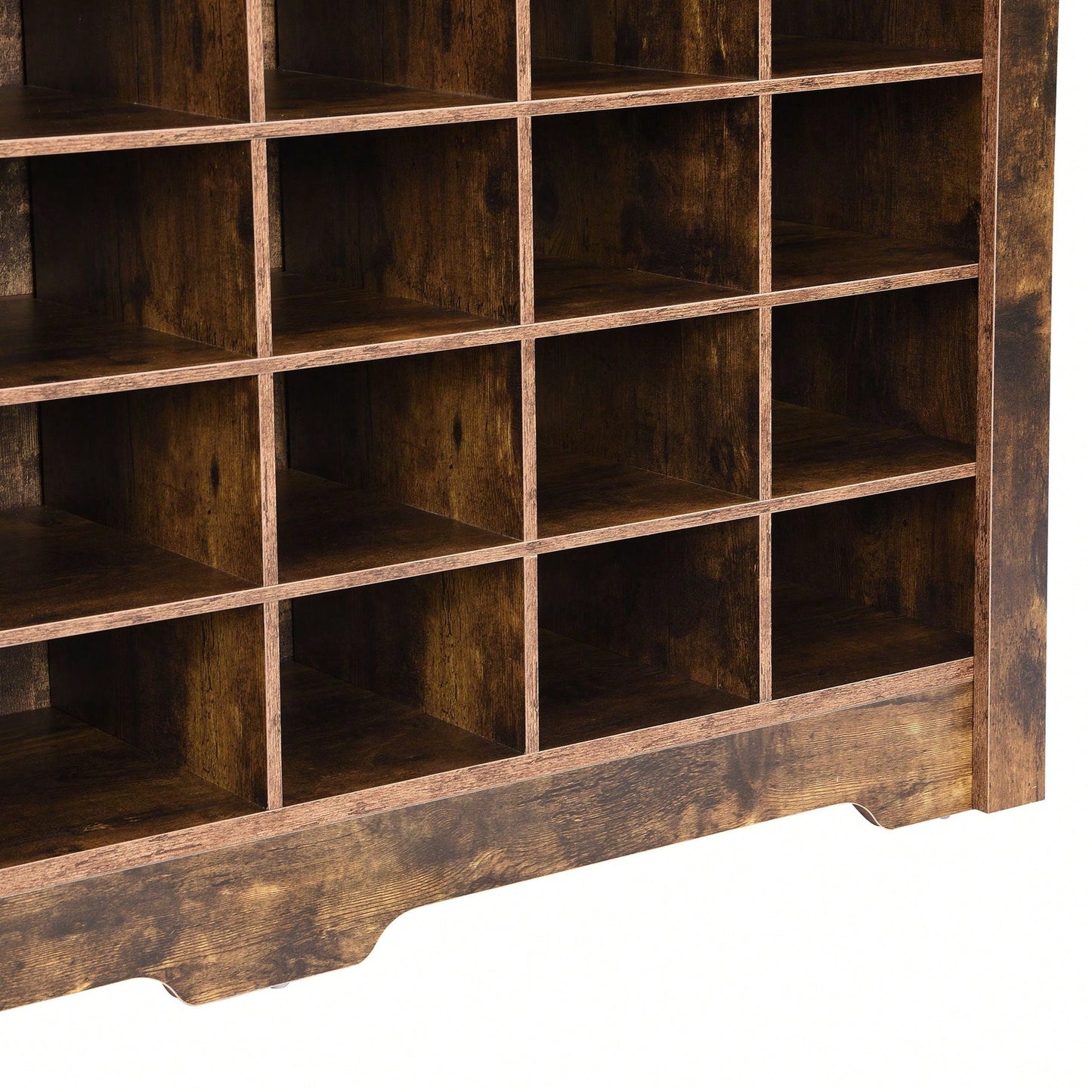 24 Shoe Cubby Console, Modern Shoe Cabinet With Curved Base, Versatile Sideboard For Hallway, Bedroom, Living Room