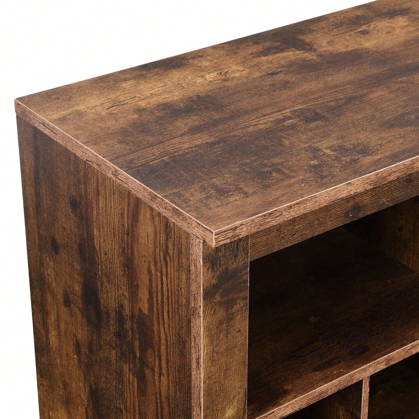 24 Shoe Cubby Console, Modern Shoe Cabinet With Curved Base, Versatile Sideboard For Hallway, Bedroom, Living Room