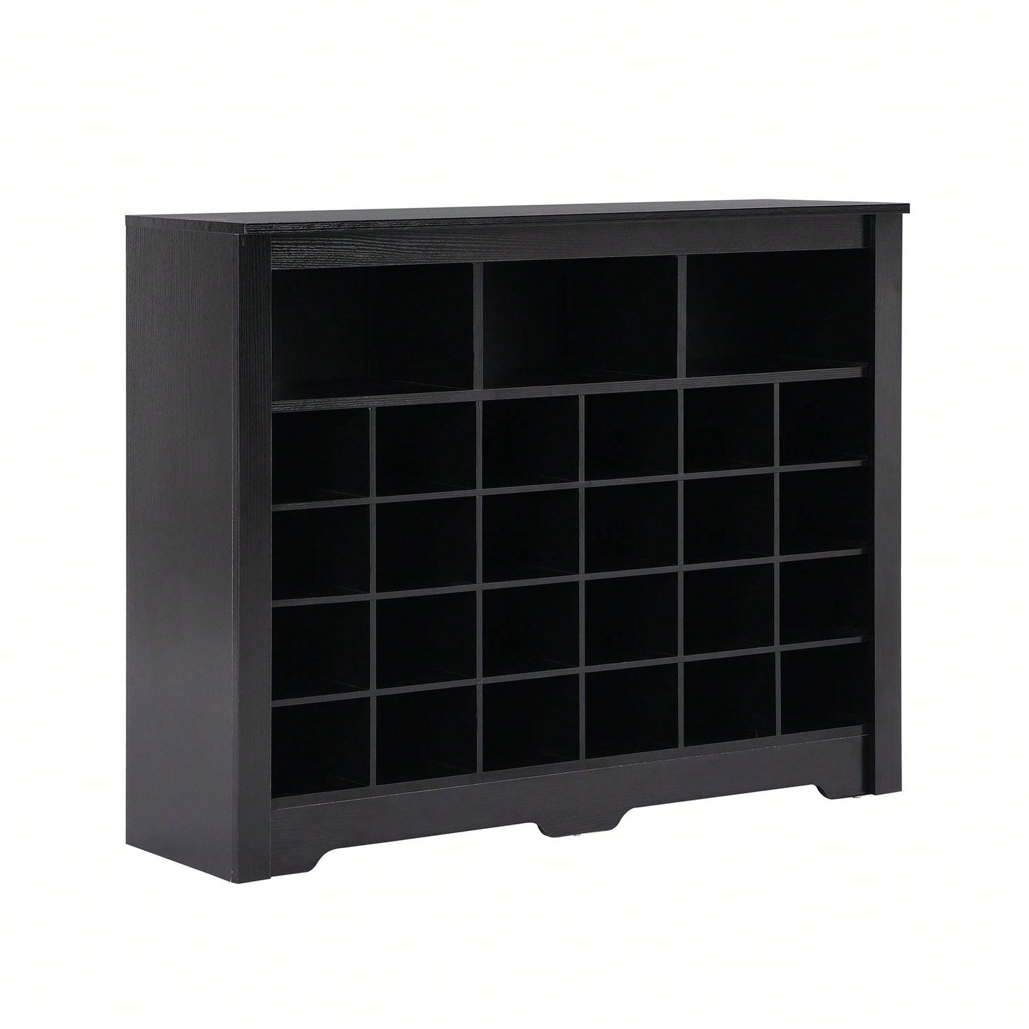 24 Shoe Cubby Console, Modern Shoe Cabinet With Curved Base, Versatile Sideboard For Hallway, Bedroom, Living Room
