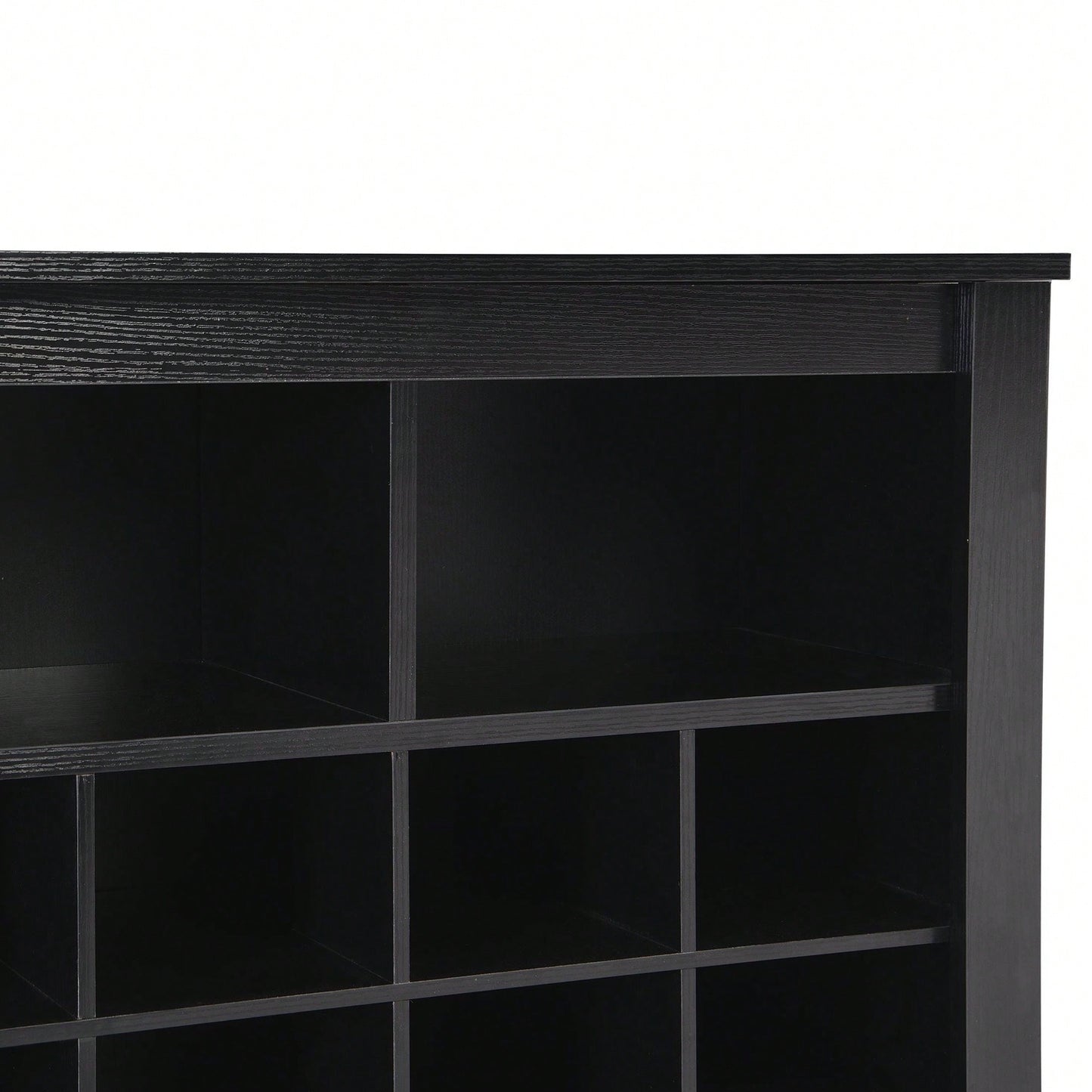 24 Shoe Cubby Console, Modern Shoe Cabinet With Curved Base, Versatile Sideboard For Hallway, Bedroom, Living Room