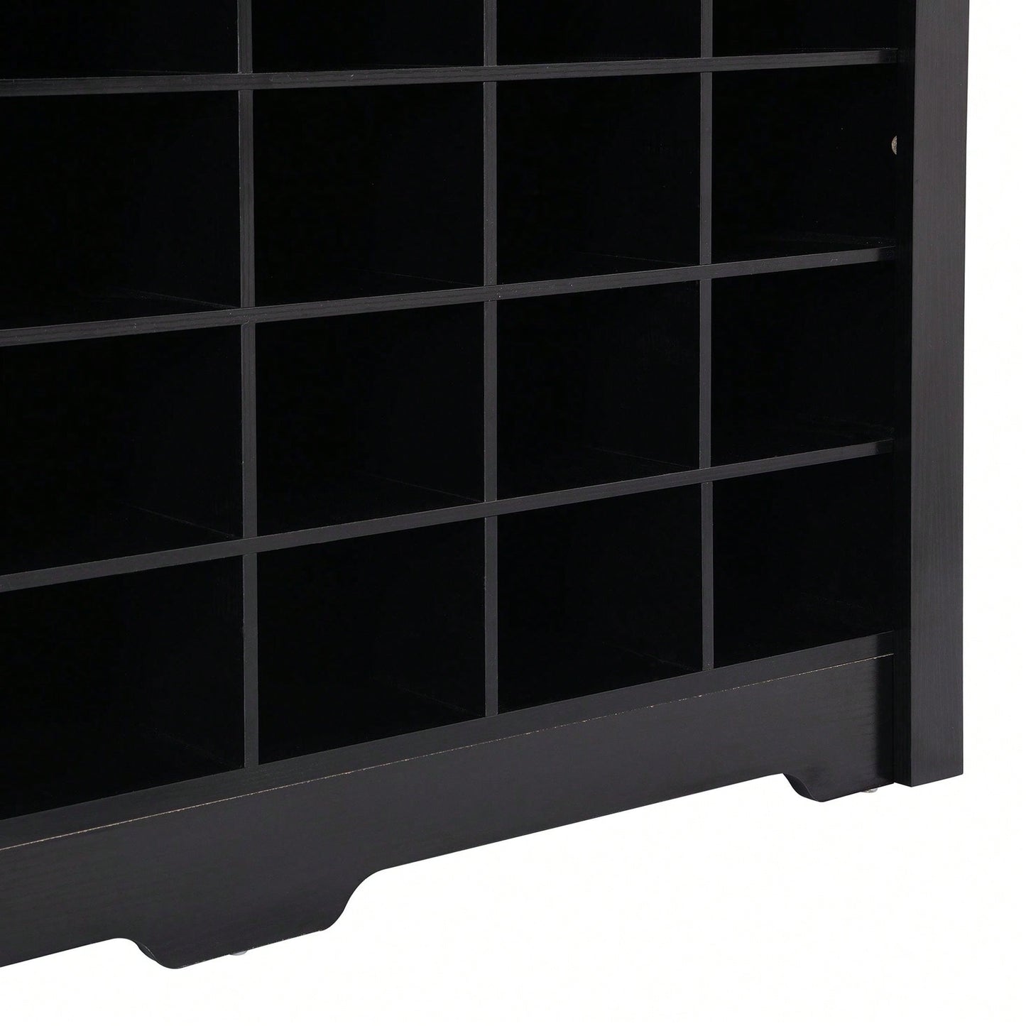 24 Shoe Cubby Console, Modern Shoe Cabinet With Curved Base, Versatile Sideboard For Hallway, Bedroom, Living Room