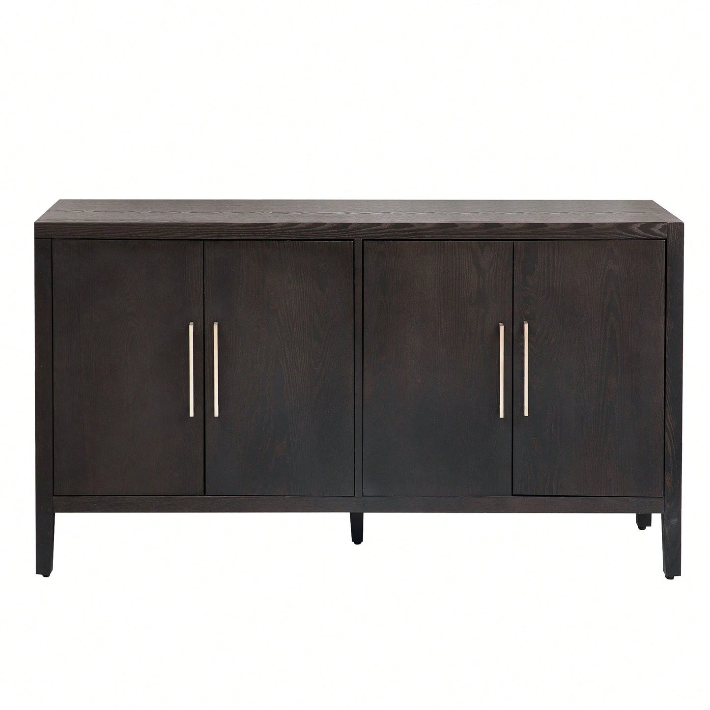 Storage Cabinet Sideboard Wooden Cabinet With 4 Metal Handles ,4 Shelves And 4 Doors For Hallway, Entryway, Living Room