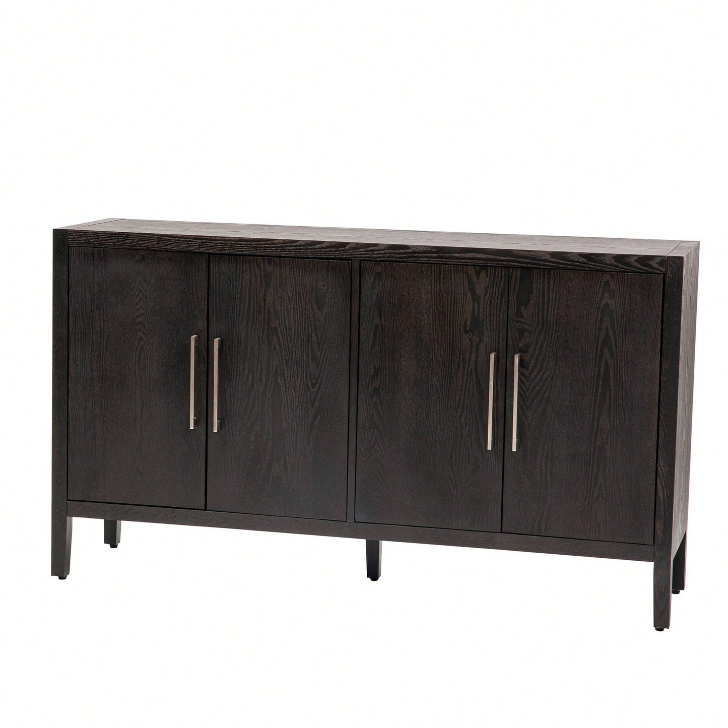 Storage Cabinet Sideboard Wooden Cabinet With 4 Metal Handles ,4 Shelves And 4 Doors For Hallway, Entryway, Living Room