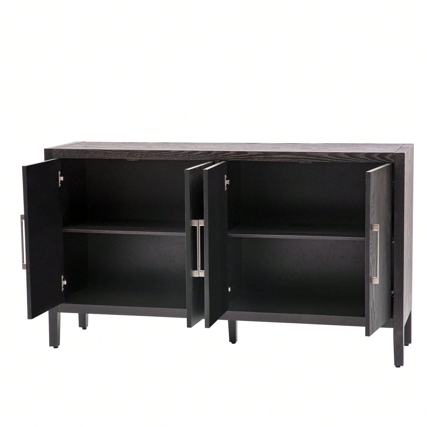 Storage Cabinet Sideboard Wooden Cabinet With 4 Metal Handles ,4 Shelves And 4 Doors For Hallway, Entryway, Living Room