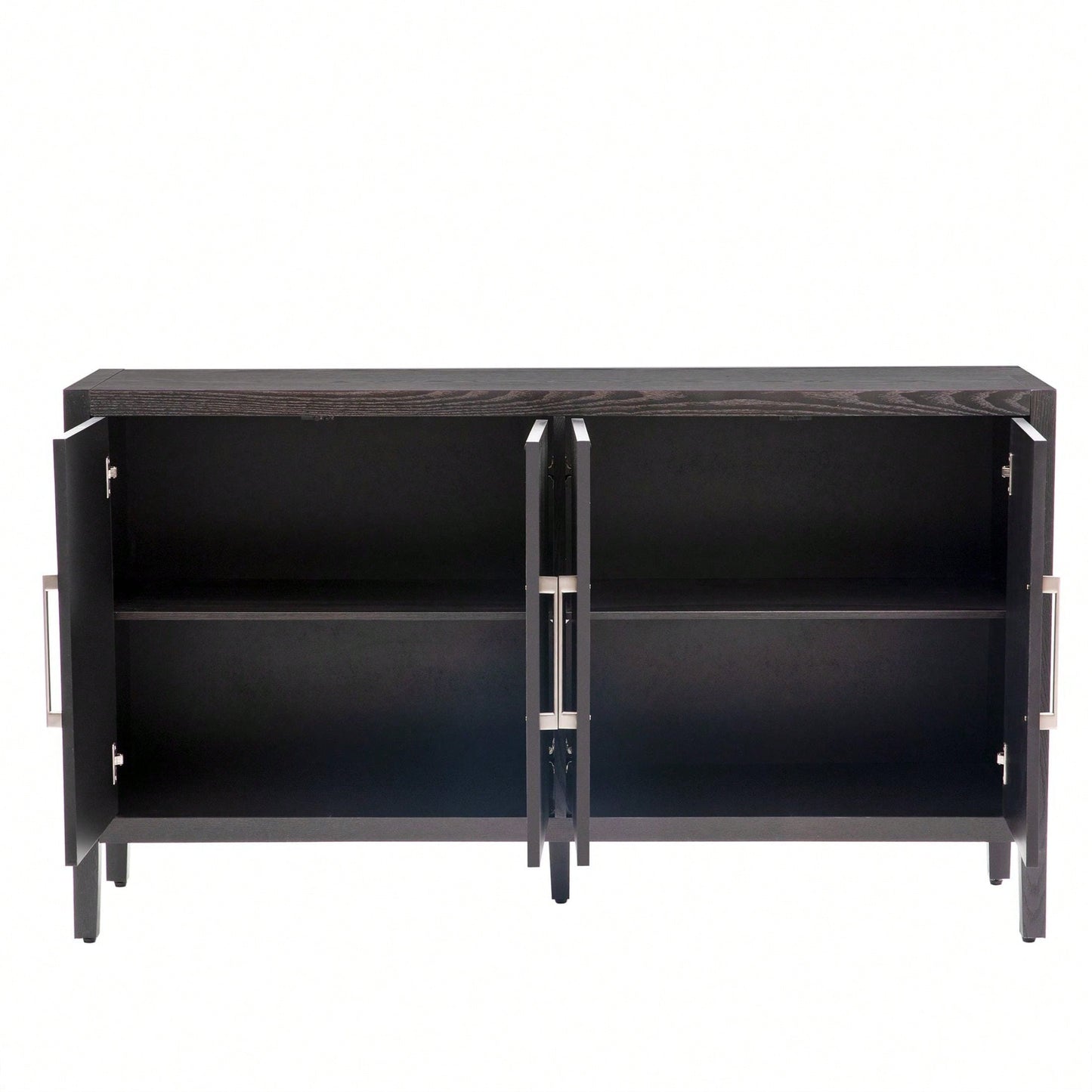 Storage Cabinet Sideboard Wooden Cabinet With 4 Metal Handles ,4 Shelves And 4 Doors For Hallway, Entryway, Living Room