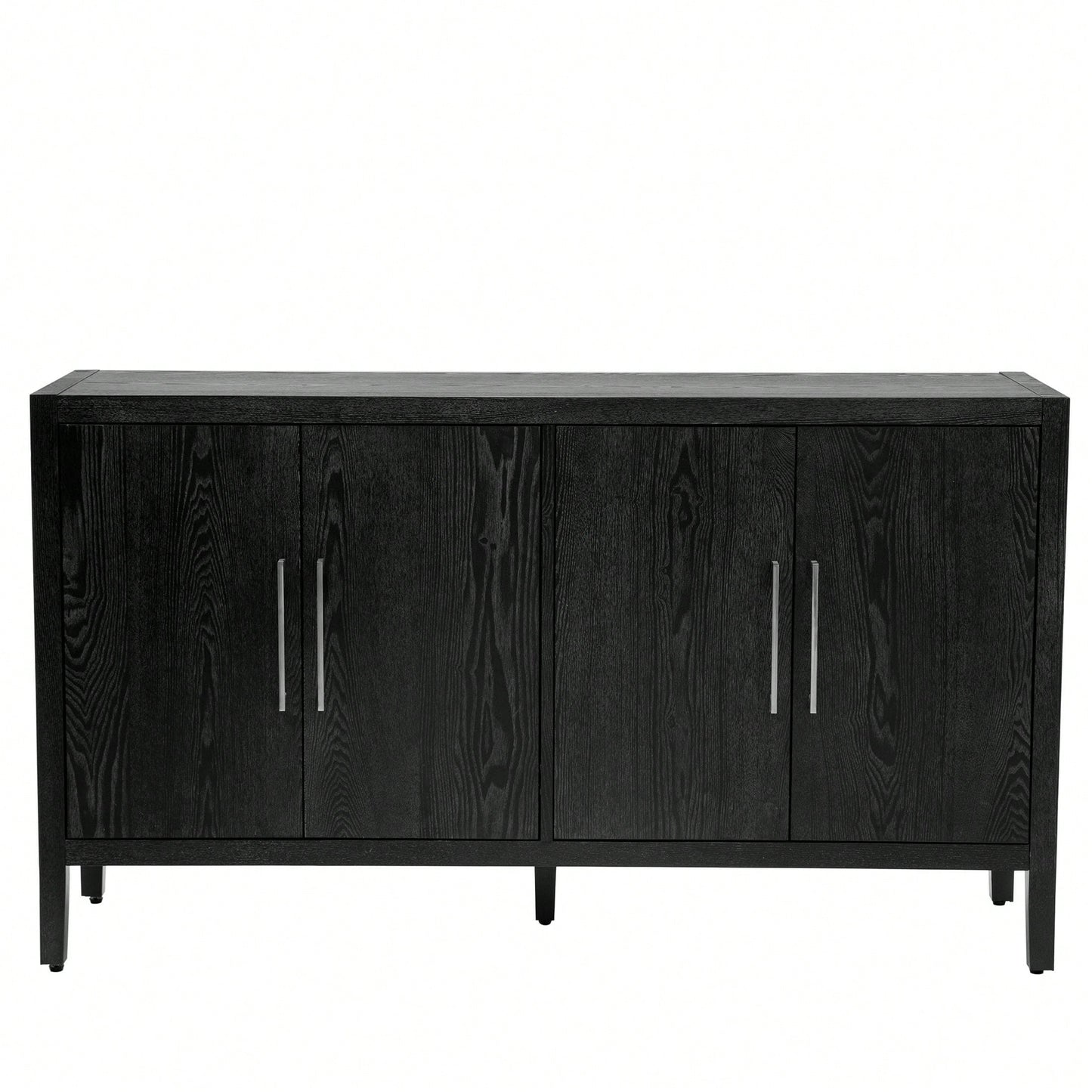 Storage Cabinet Sideboard Wooden Cabinet With 4 Metal Handles ,4 Shelves And 4 Doors For Hallway, Entryway, Living Room
