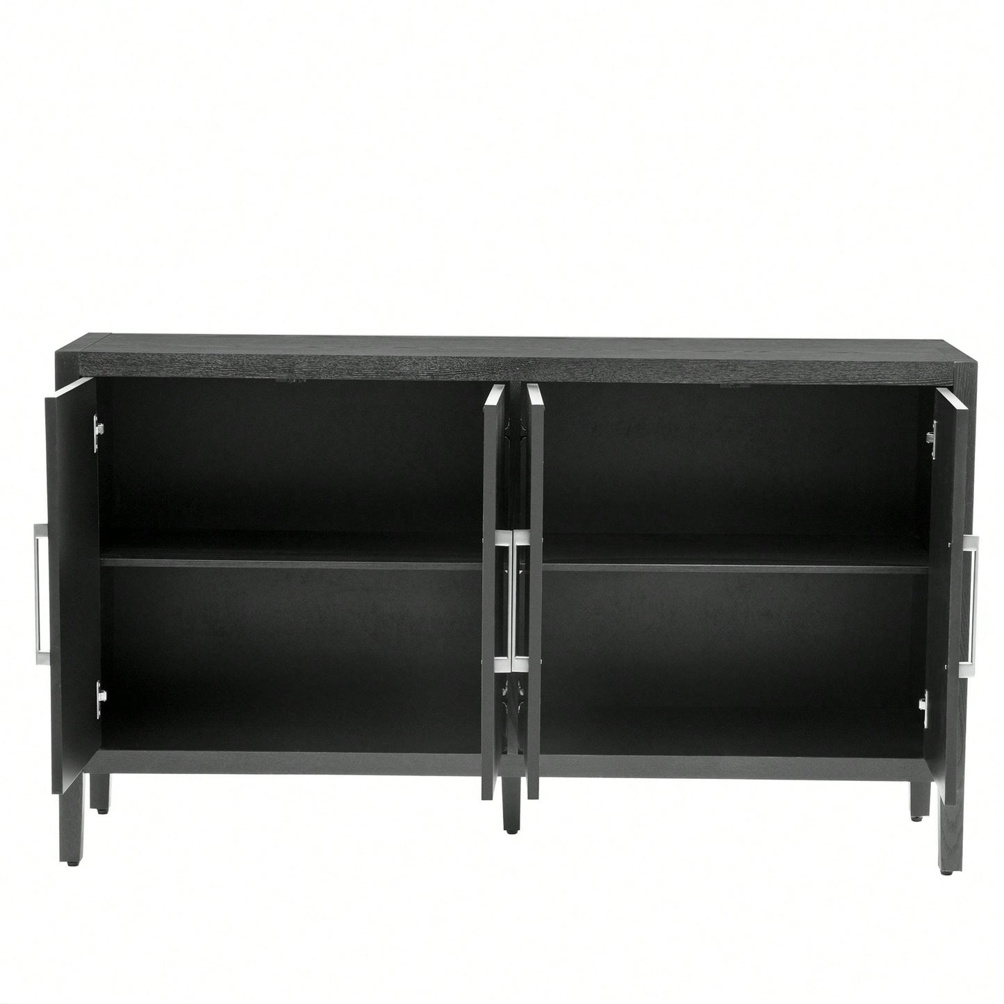 Storage Cabinet Sideboard Wooden Cabinet With 4 Metal Handles ,4 Shelves And 4 Doors For Hallway, Entryway, Living Room