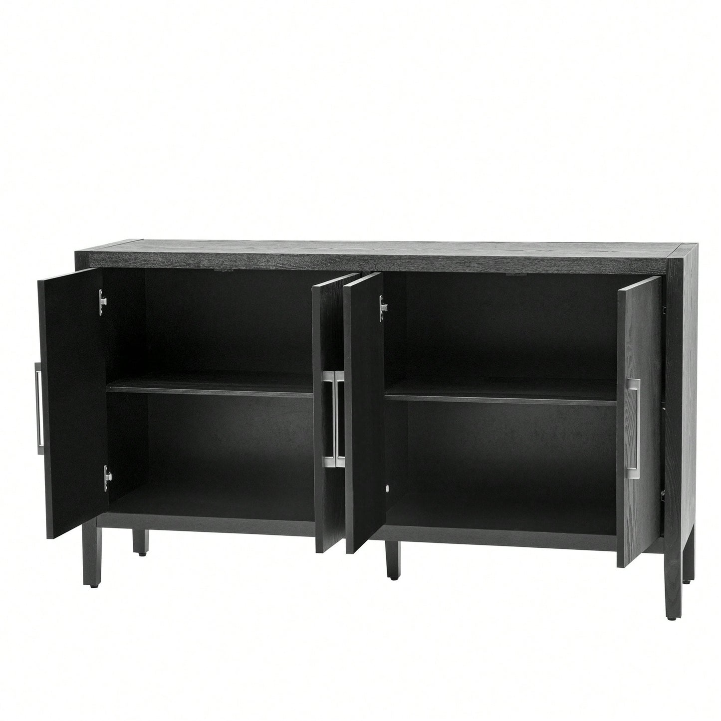 Storage Cabinet Sideboard Wooden Cabinet With 4 Metal Handles ,4 Shelves And 4 Doors For Hallway, Entryway, Living Room