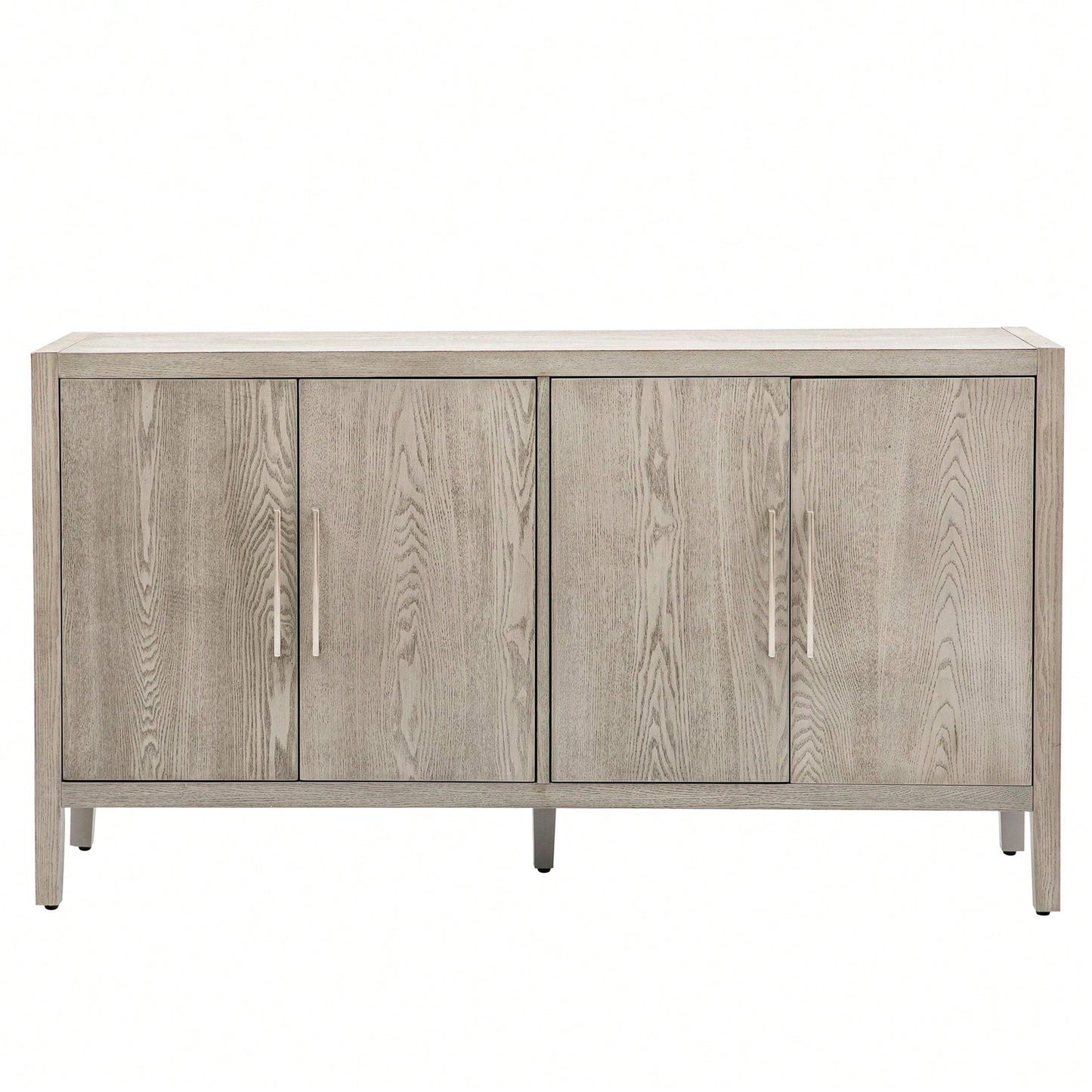 Storage Cabinet Sideboard Wooden Cabinet With 4 Metal Handles ,4 Shelves And 4 Doors For Hallway, Entryway, Living Room