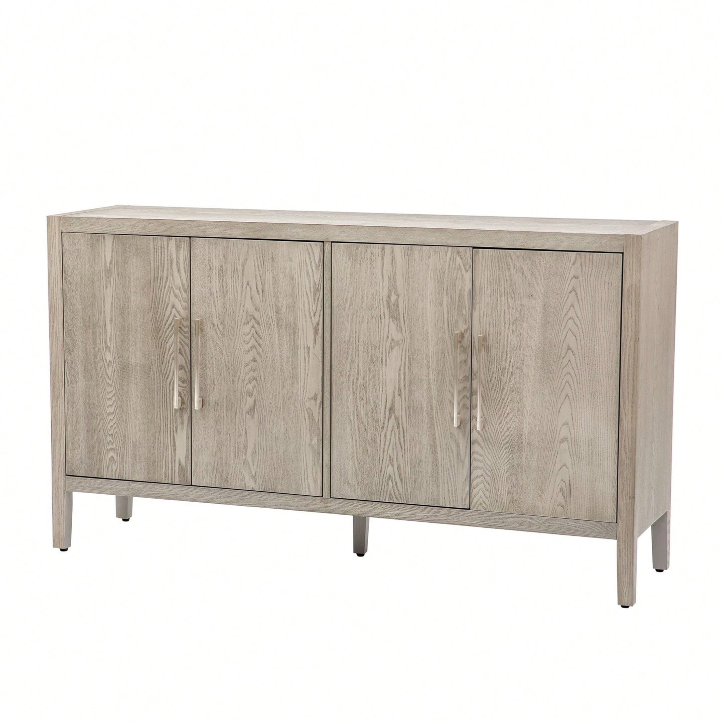Storage Cabinet Sideboard Wooden Cabinet With 4 Metal Handles ,4 Shelves And 4 Doors For Hallway, Entryway, Living Room