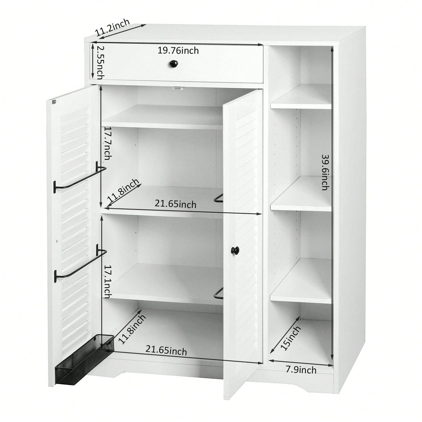 Modern Narrow Shoe Rack with Adjustable Shelves and Top Drawer for Entryway Storage