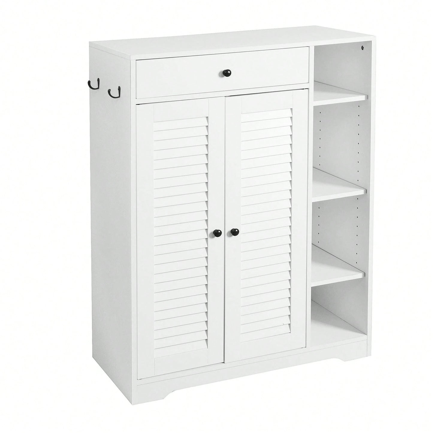 Modern Narrow Shoe Rack with Adjustable Shelves and Top Drawer for Entryway Storage
