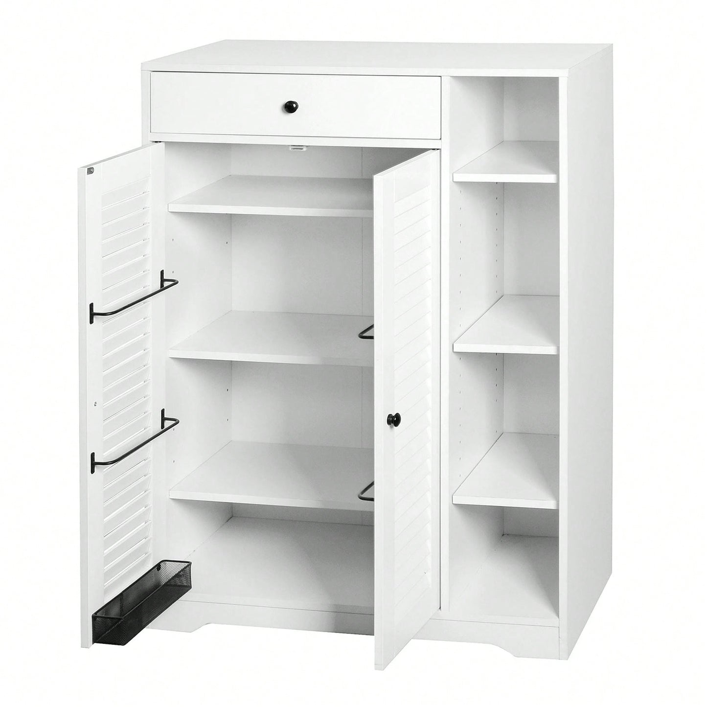 Modern Narrow Shoe Rack with Adjustable Shelves and Top Drawer for Entryway Storage