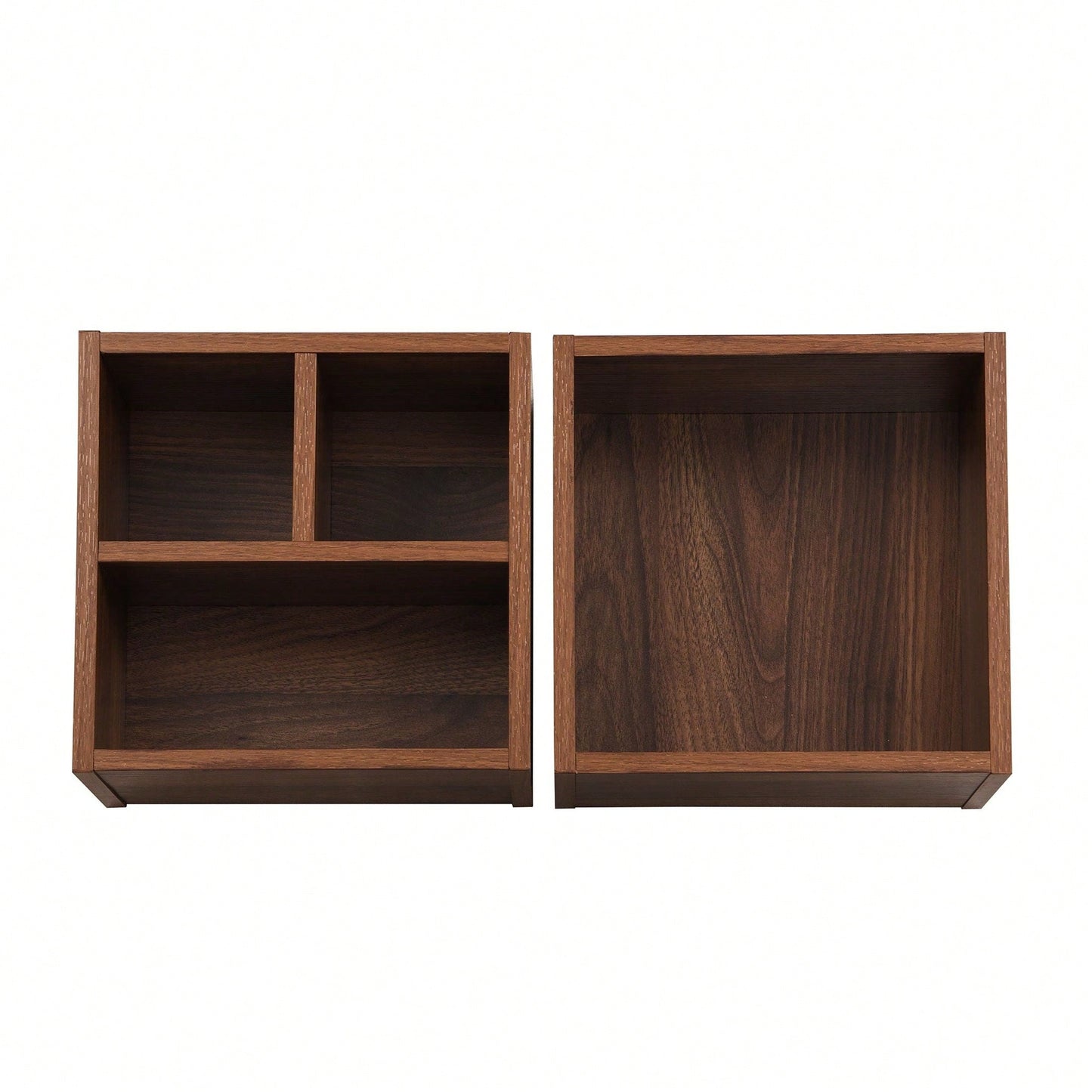 Extendable Sliding Top Coffee Table With Storage In White & Walnut