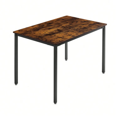 5-Piece Dining Table Set With Backrest, Industrial Style, Sturdy Construction. Rustic Brown, 43.31'' L X 27.56'' W X 30.32'' H