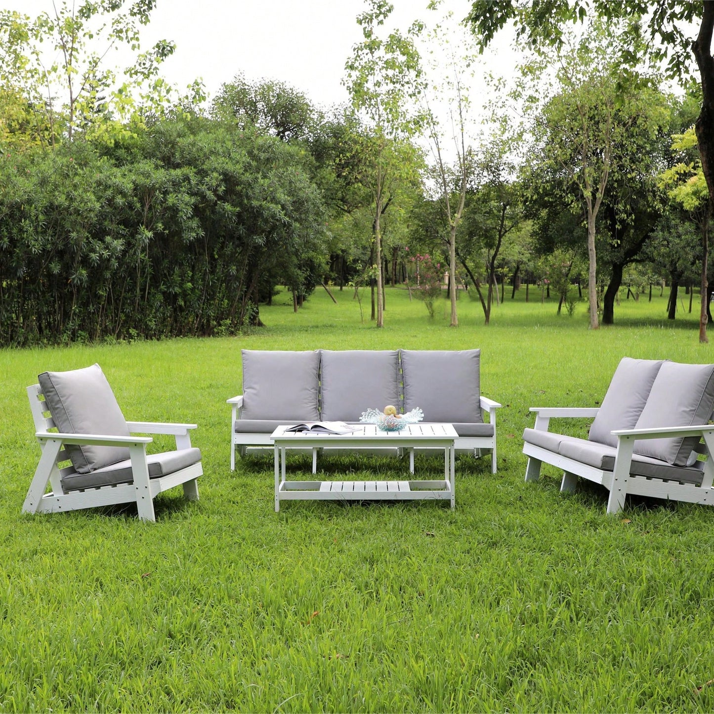 All-Weather Outdoor Single Sofa With Cushion, Sofa Set For Porch, Poolside, Terrace, And Yard Armchair
