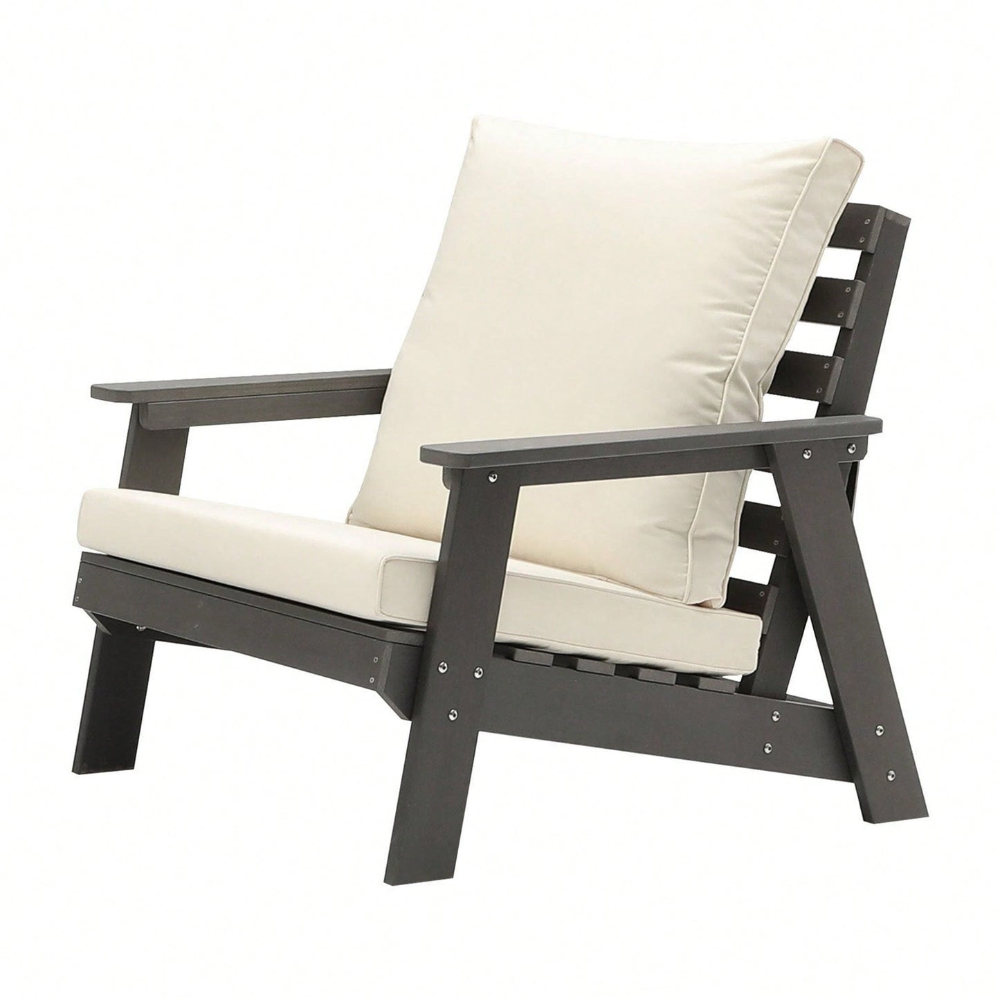 All-Weather Outdoor Single Sofa With Cushion, Sofa Set For Porch, Poolside, Terrace, And Yard Armchair