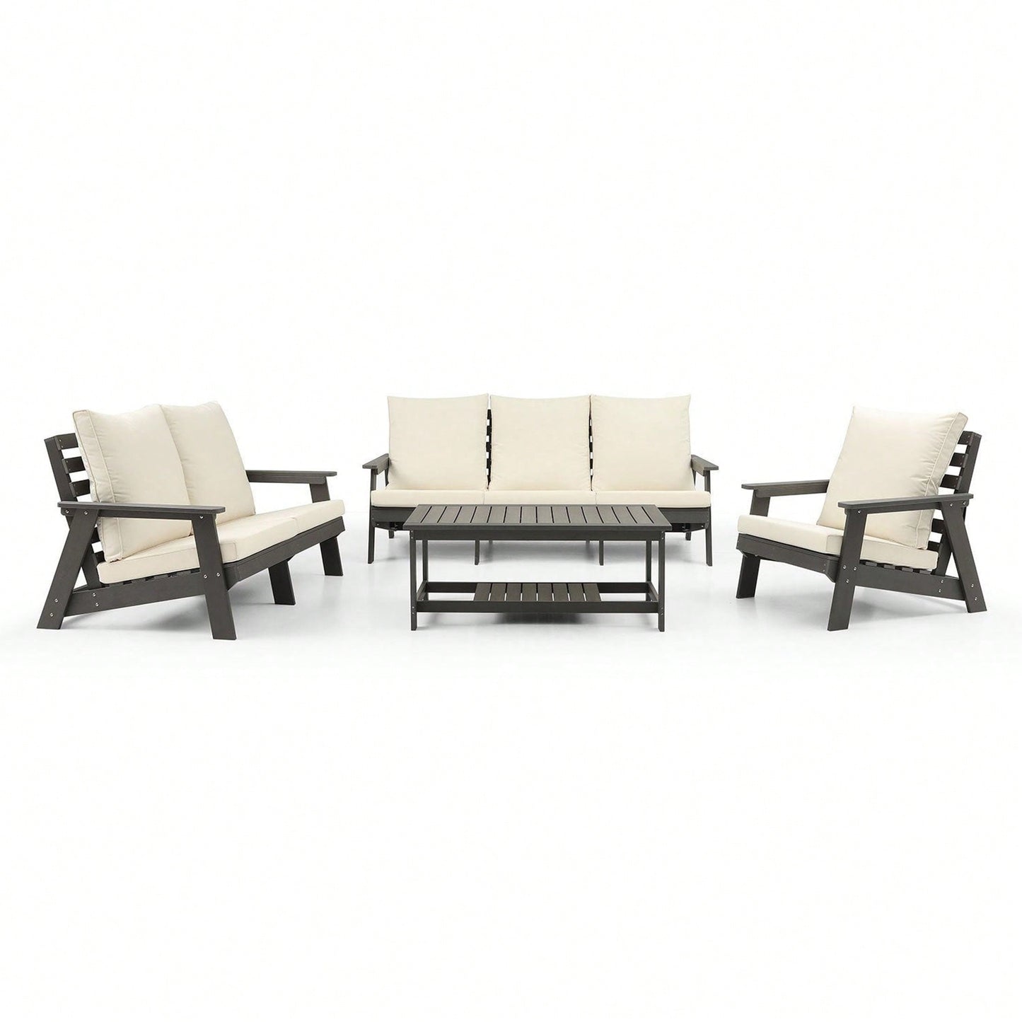 All-Weather Outdoor Single Sofa With Cushion, Sofa Set For Porch, Poolside, Terrace, And Yard Armchair