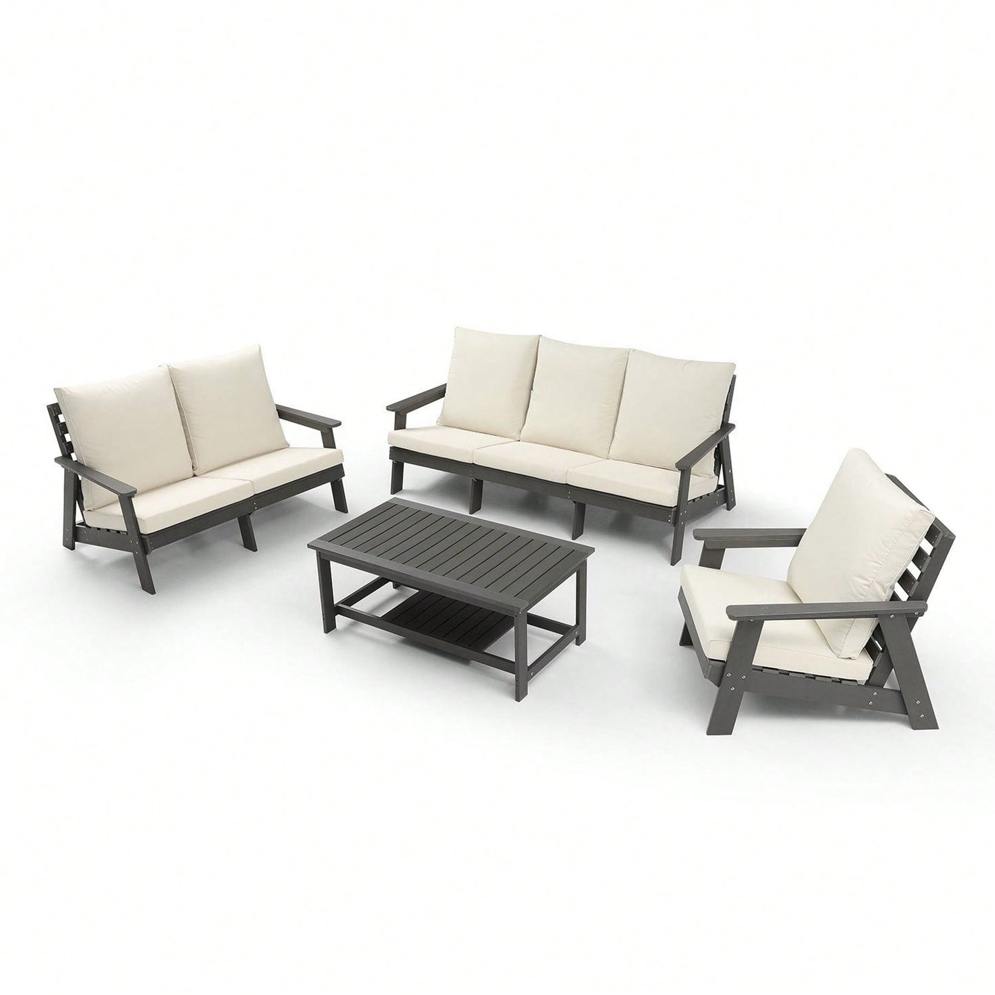 All-Weather Outdoor Single Sofa With Cushion, Sofa Set For Porch, Poolside, Terrace, And Yard Armchair